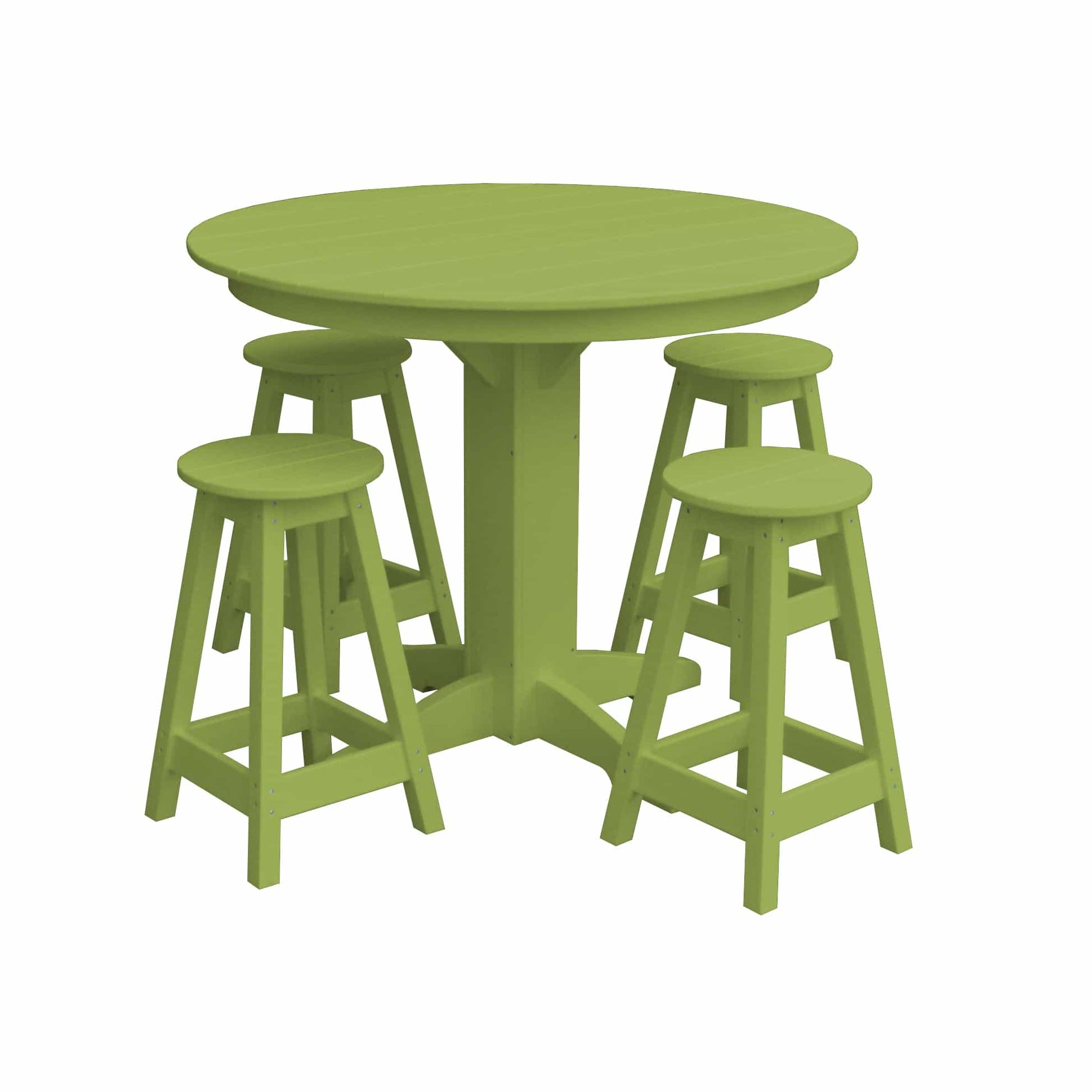 Keystone Amish Co. Sierra 5-Piece Poly Counter-Height Dining Set with Round Table