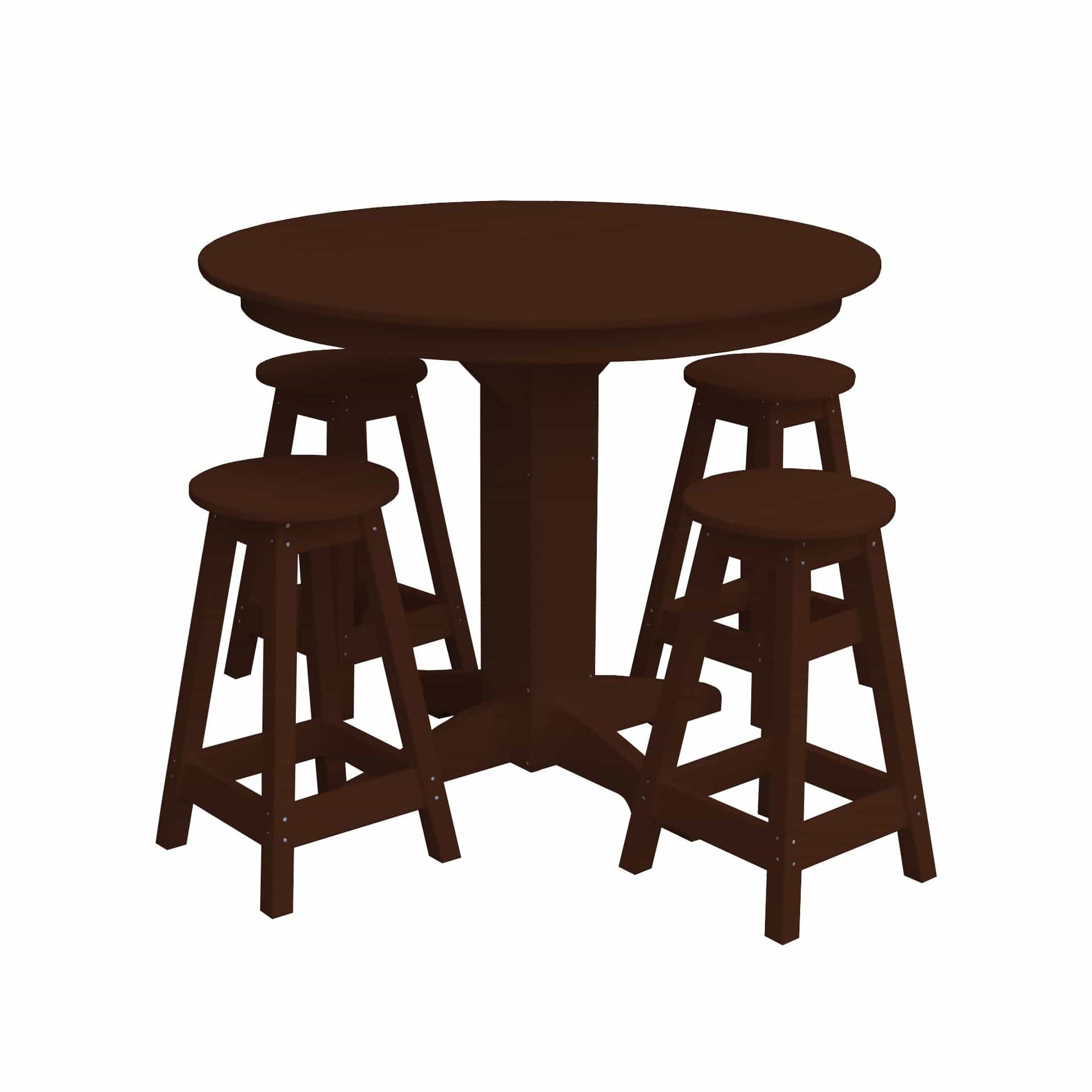 Keystone Amish Co. Sierra 5-Piece Poly Counter-Height Dining Set with Round Table