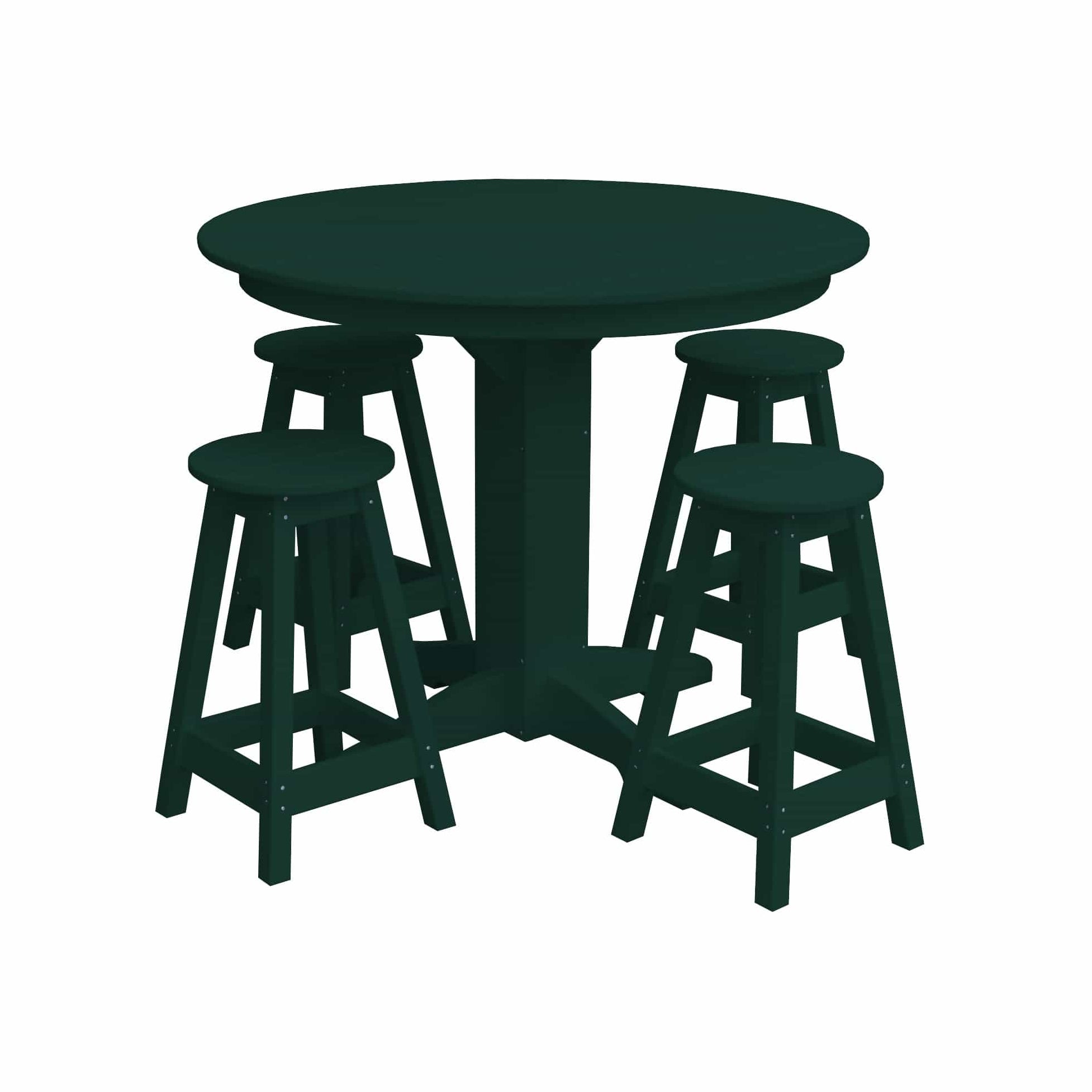 Keystone Amish Co. Sierra 5-Piece Poly Counter-Height Dining Set with Round Table