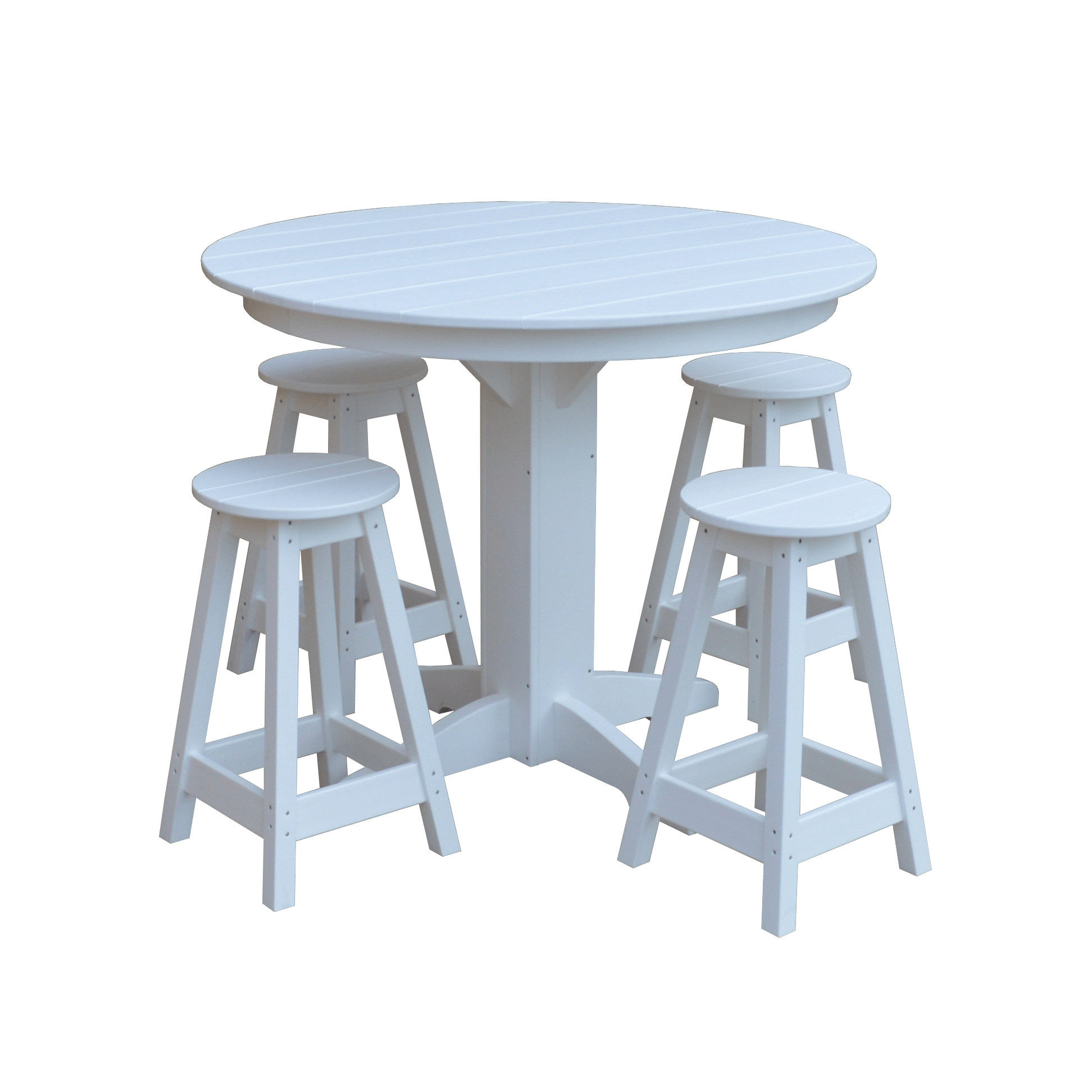 Keystone Amish Co. Sierra 5-Piece Poly Counter-Height Dining Set with Round Table