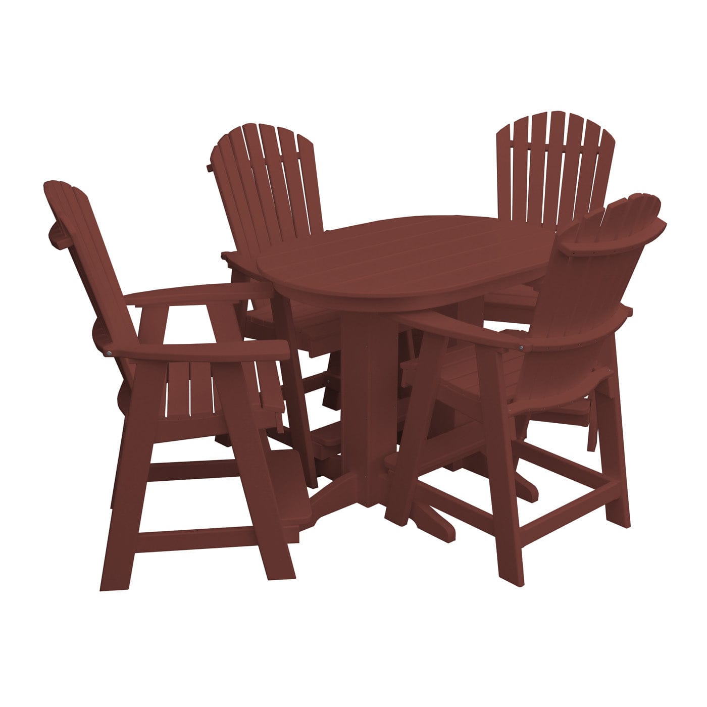 Keystone Amish Co. Sunburst 5-Piece Poly Counter Height Oval Dining Set