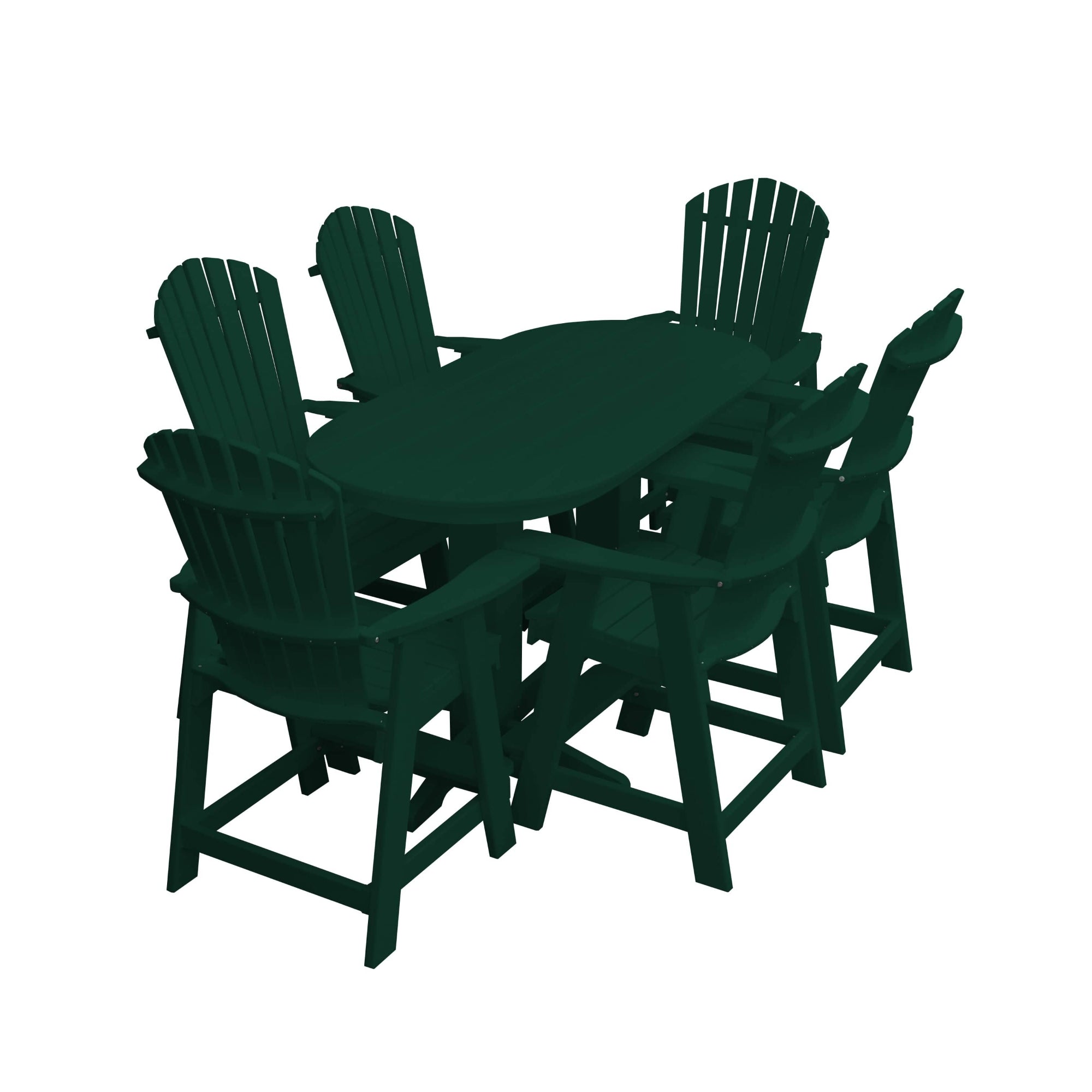Keystone Amish Co. Sunburst 7-Piece Counter Height Poly Oval Dining Set