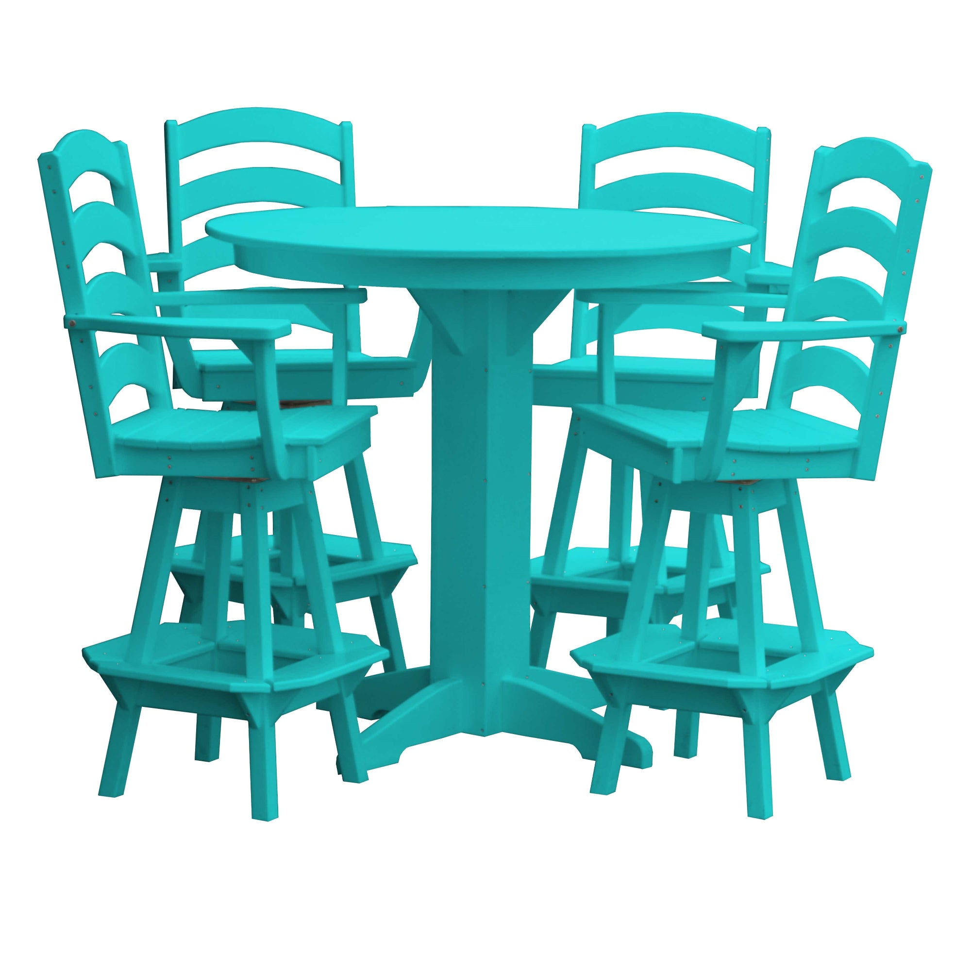 Keystone Amish Co. Josie 5-Piece Poly Bar Dining Set with Round Table