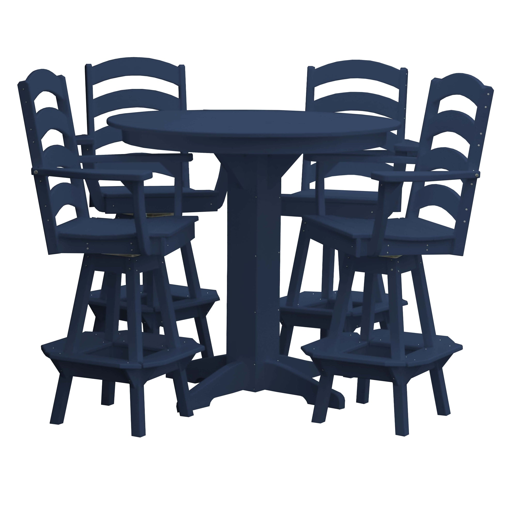 Keystone Amish Co. Josie 5-Piece Poly Bar Dining Set with Round Table