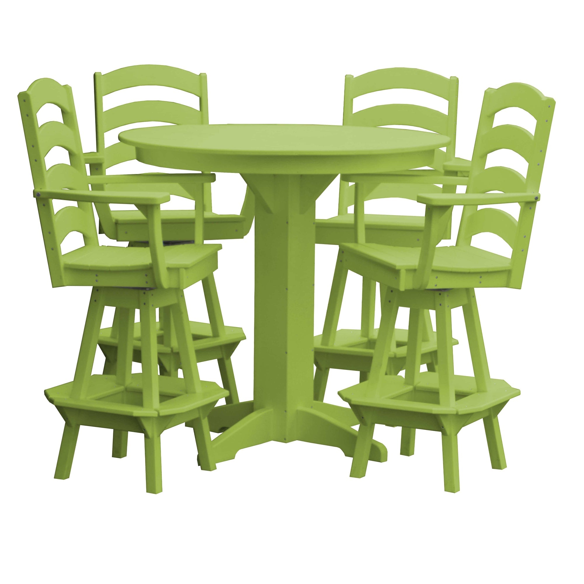 Keystone Amish Co. Josie 5-Piece Poly Bar Dining Set with Round Table