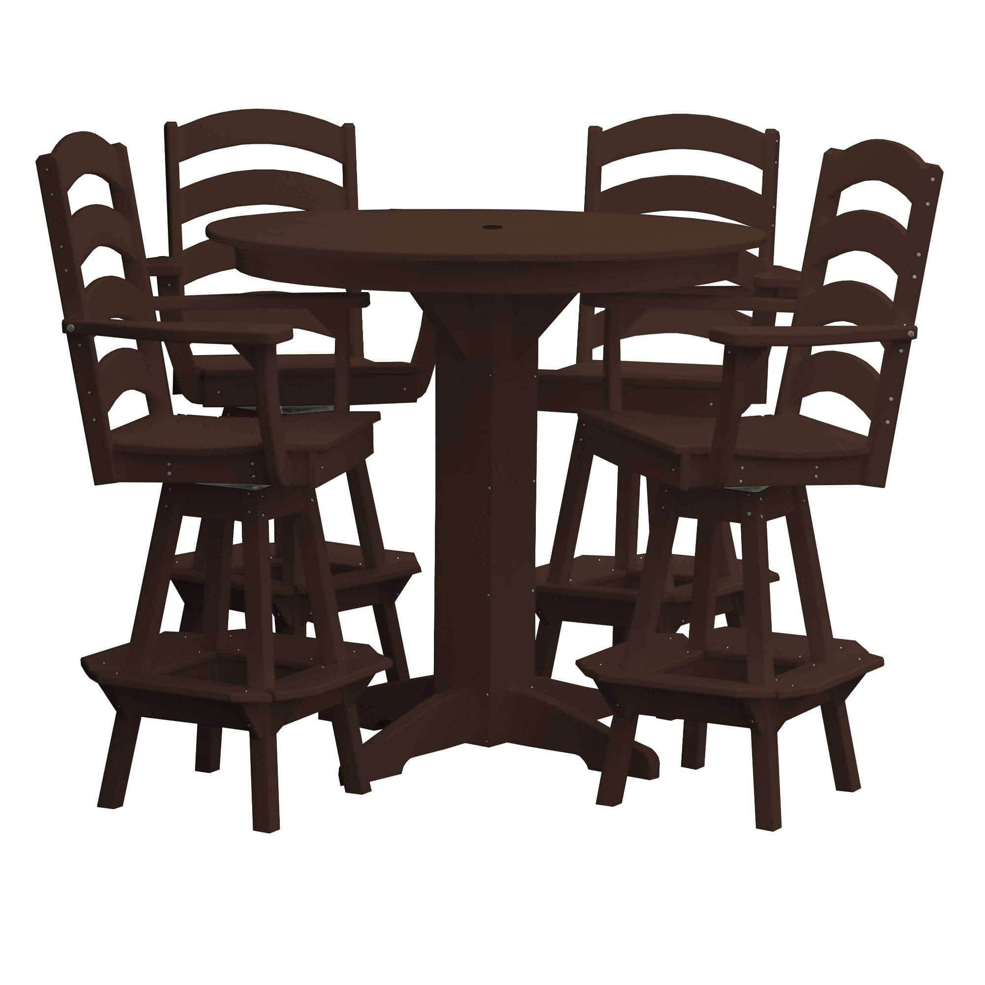Keystone Amish Co. Josie 5-Piece Poly Bar Dining Set with Round Table