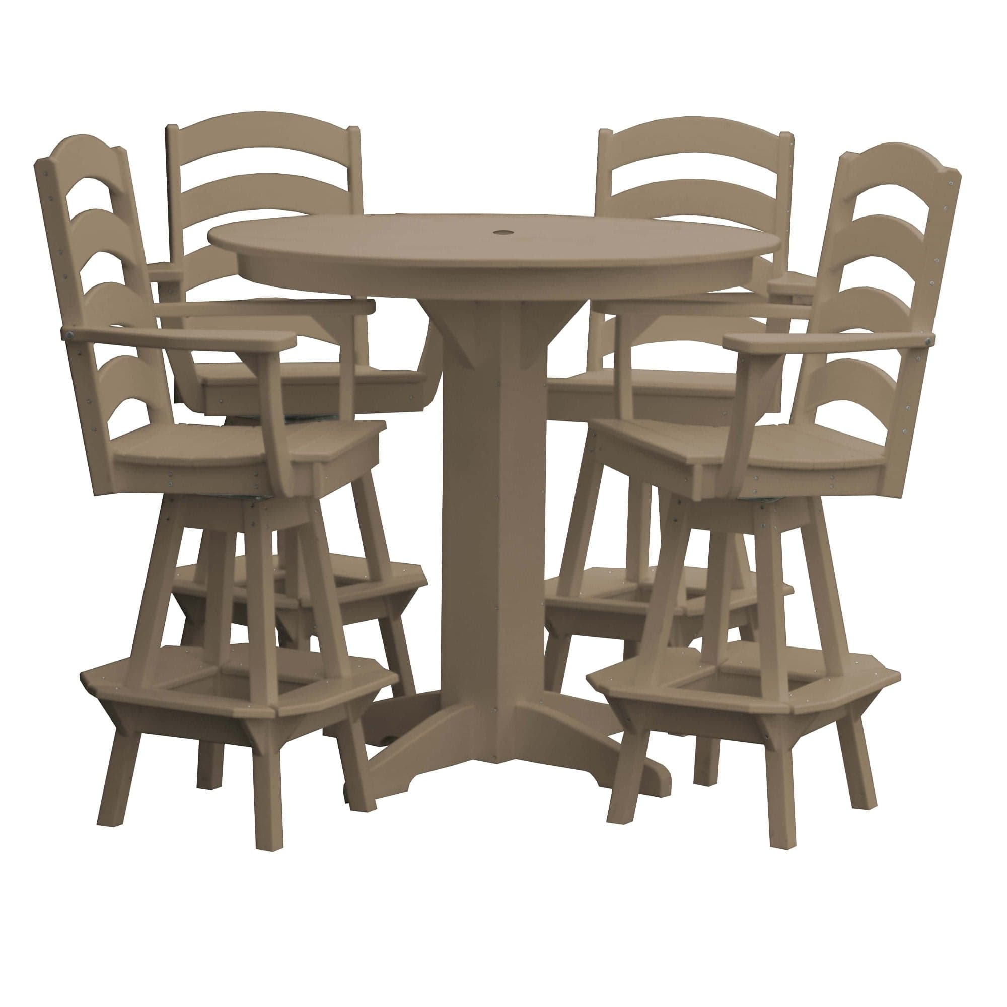 Keystone Amish Co. Josie 5-Piece Poly Bar Dining Set with Round Table