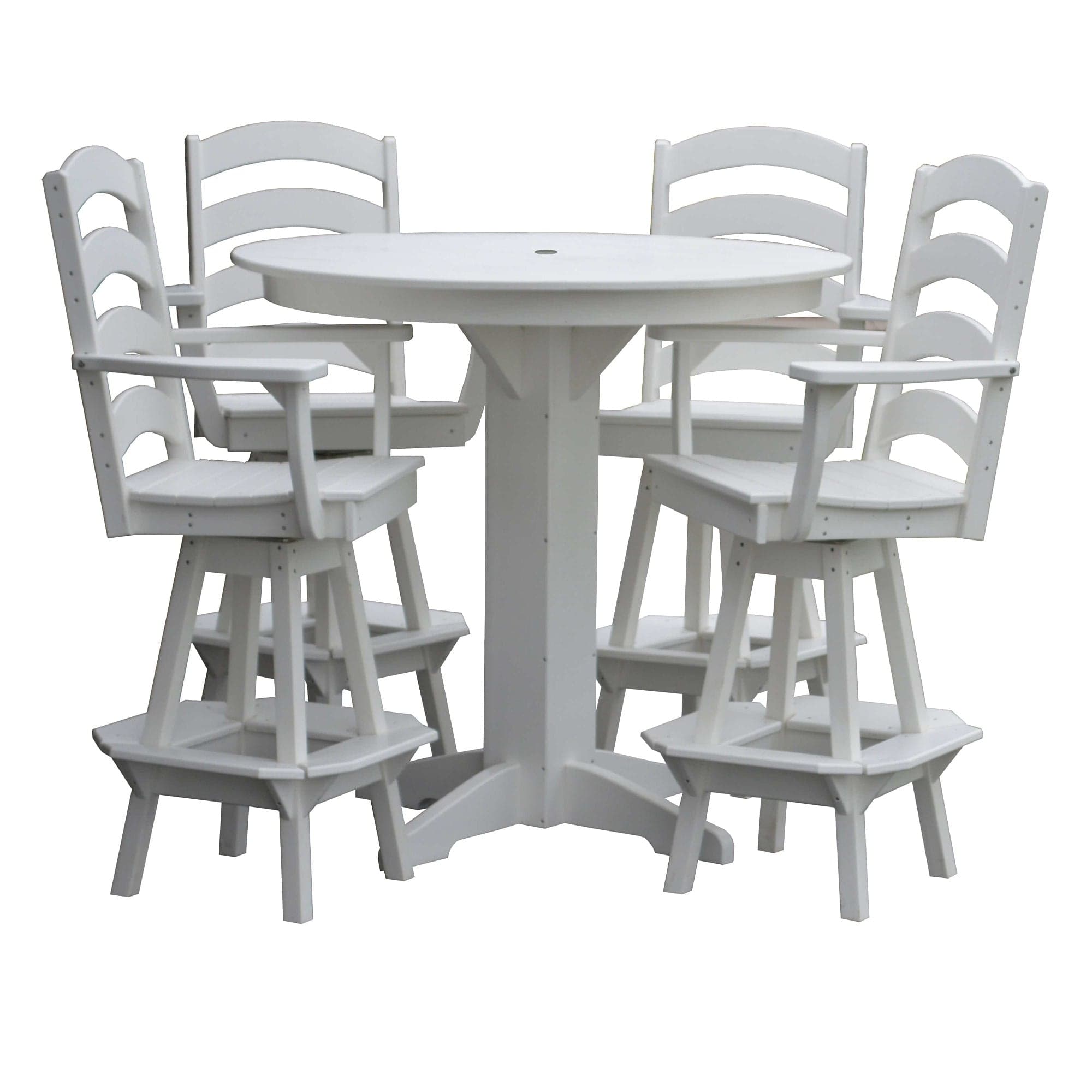 Keystone Amish Co. Josie 5-Piece Poly Bar Dining Set with Round Table