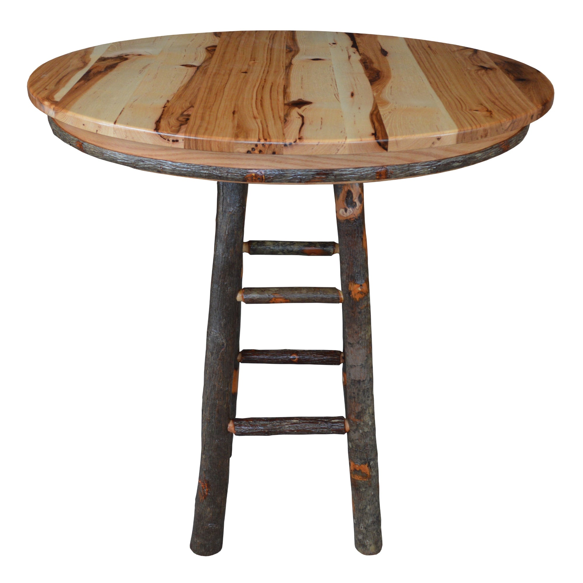 Keystone Amish Co. Round Hickory Rustic Bar Table