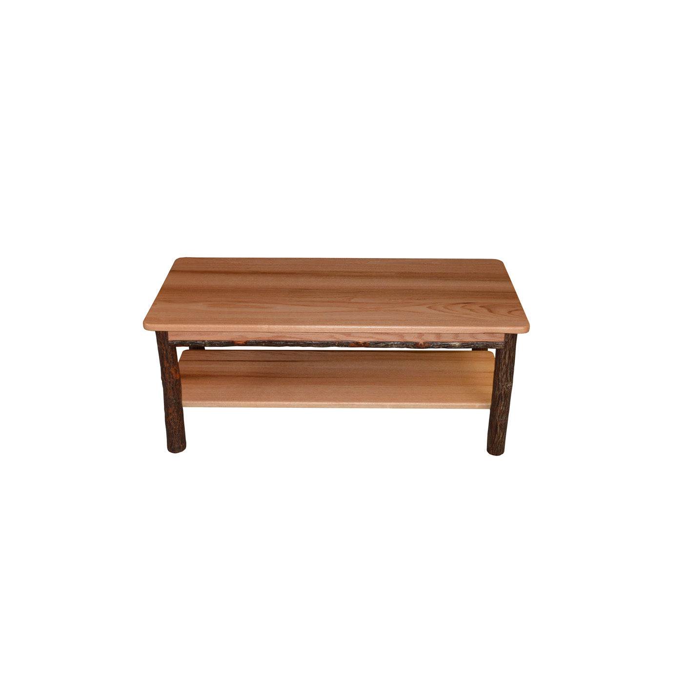 Keystone Amish Co. Hickory Solid Wood Coffee Table with Shelf