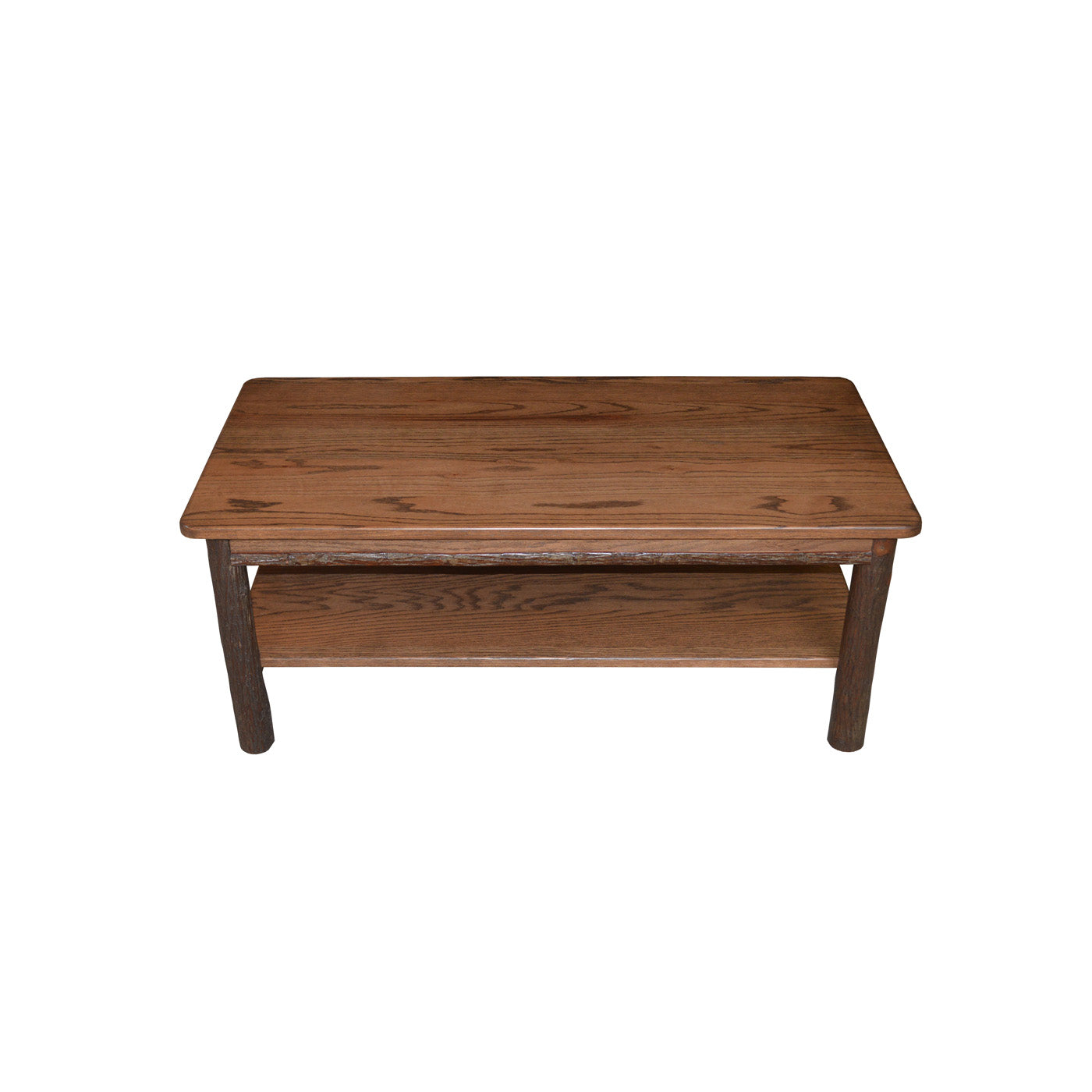 Keystone Amish Co. Hickory Solid Wood Coffee Table with Shelf