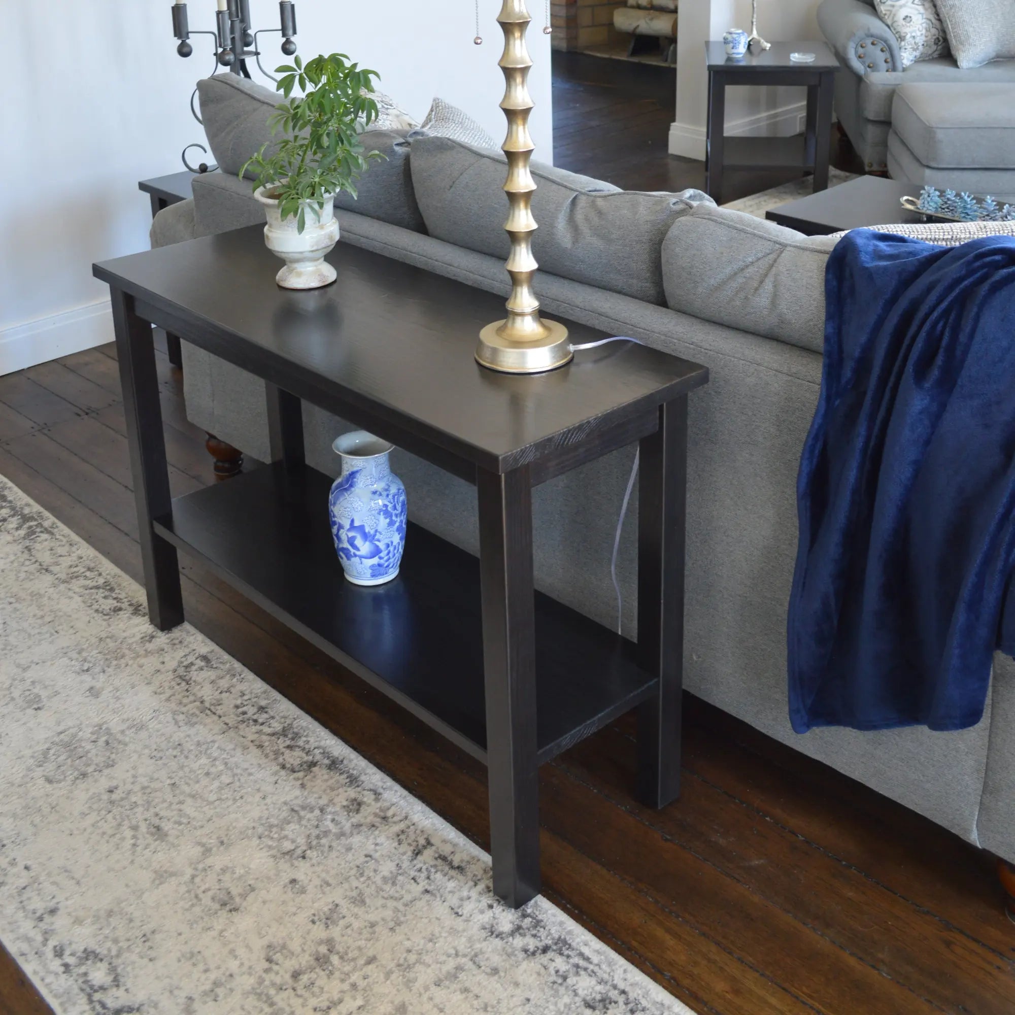 Versaloft Amish Made Wood Console Table with Shelf