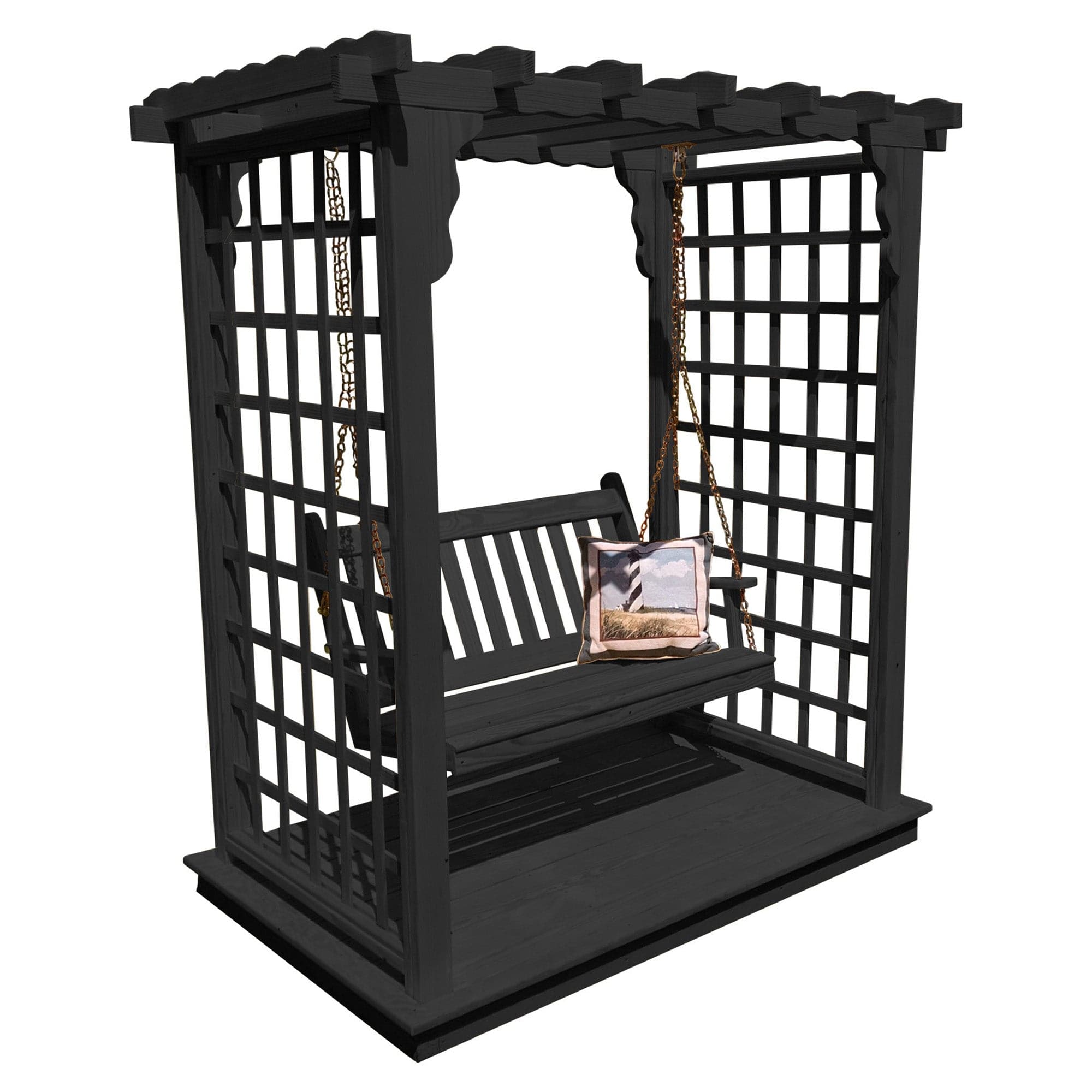 Heritage Lawncraft Bainbridge Pressure Treated Arbor with Swing