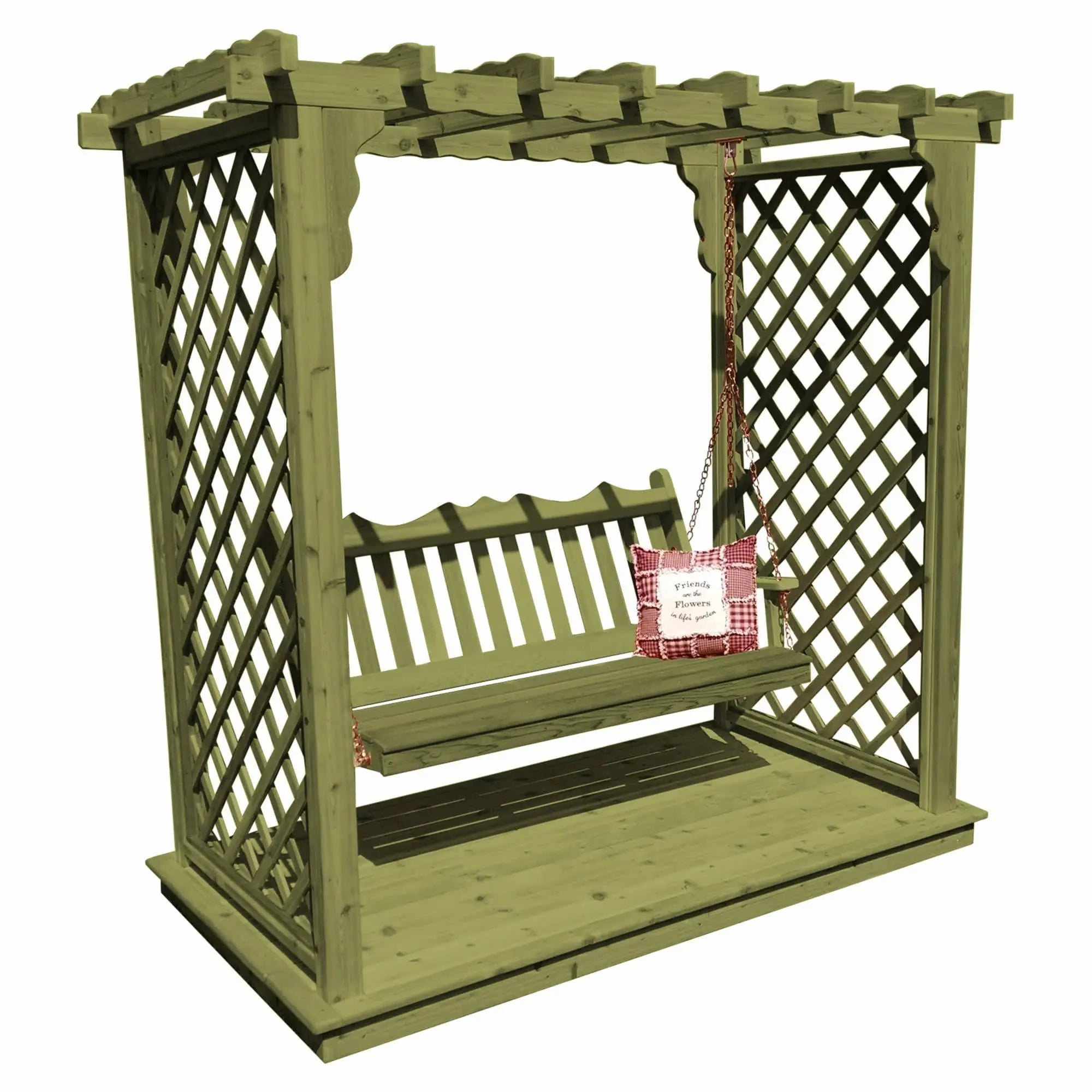 Heritage Lawncraft Manchester Cedar Garden Arbor with Swing