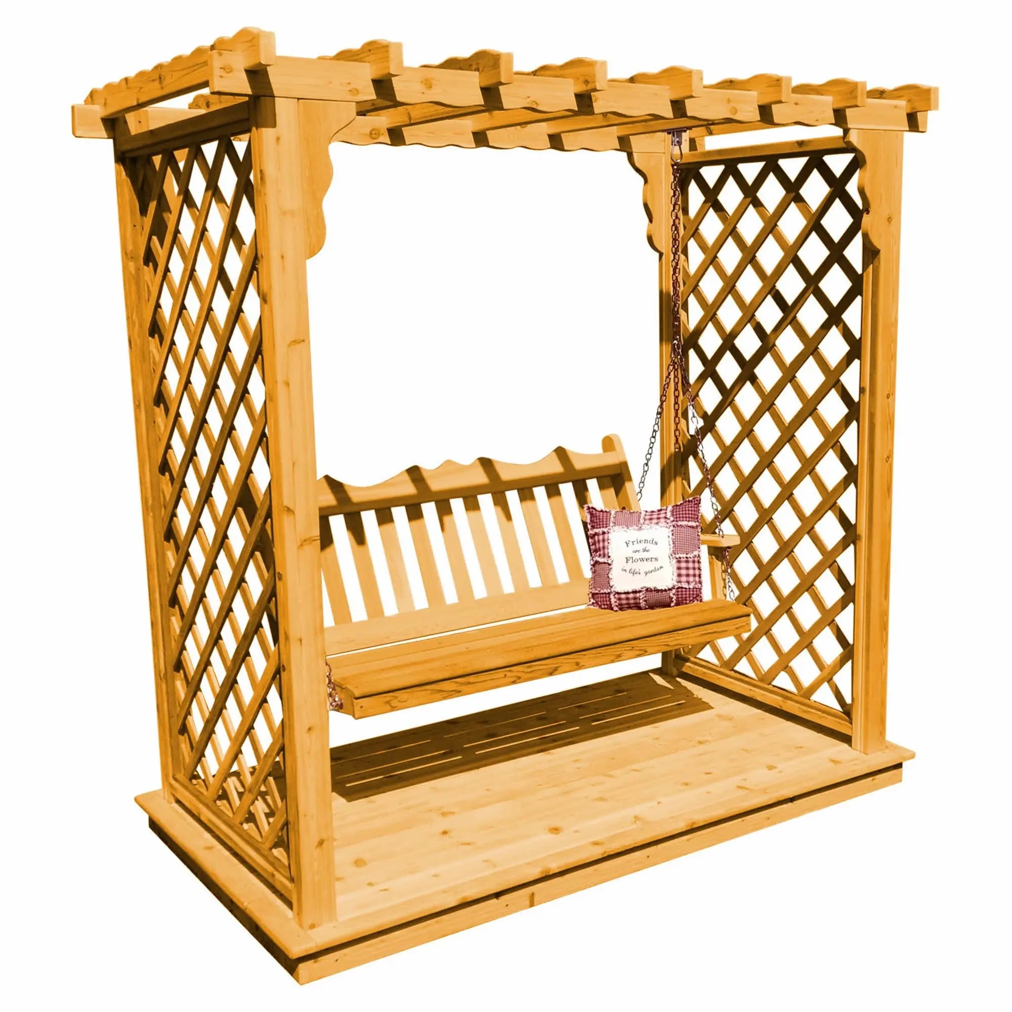 Heritage Lawncraft Manchester Cedar Garden Arbor with Swing