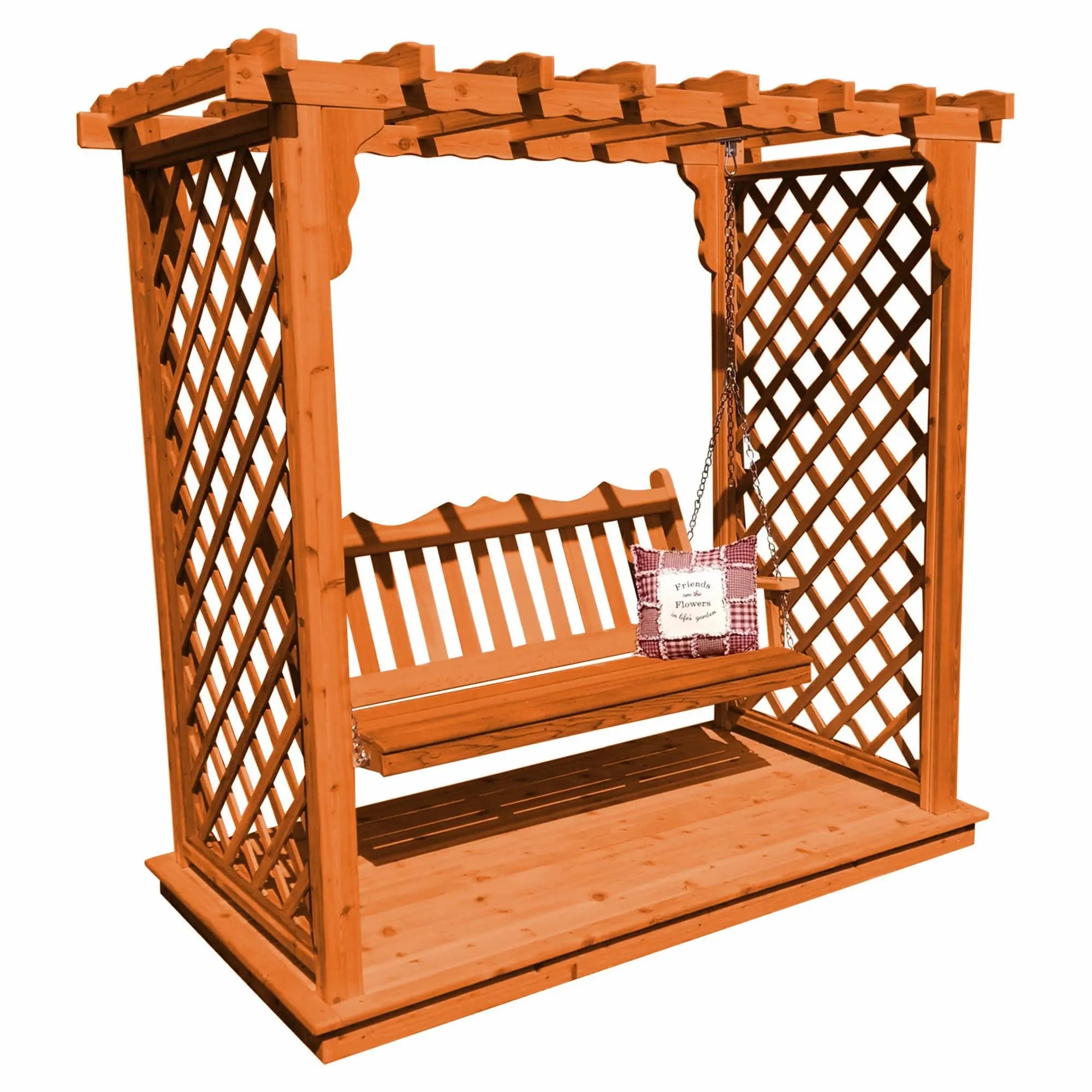 Heritage Lawncraft Manchester Cedar Garden Arbor with Swing