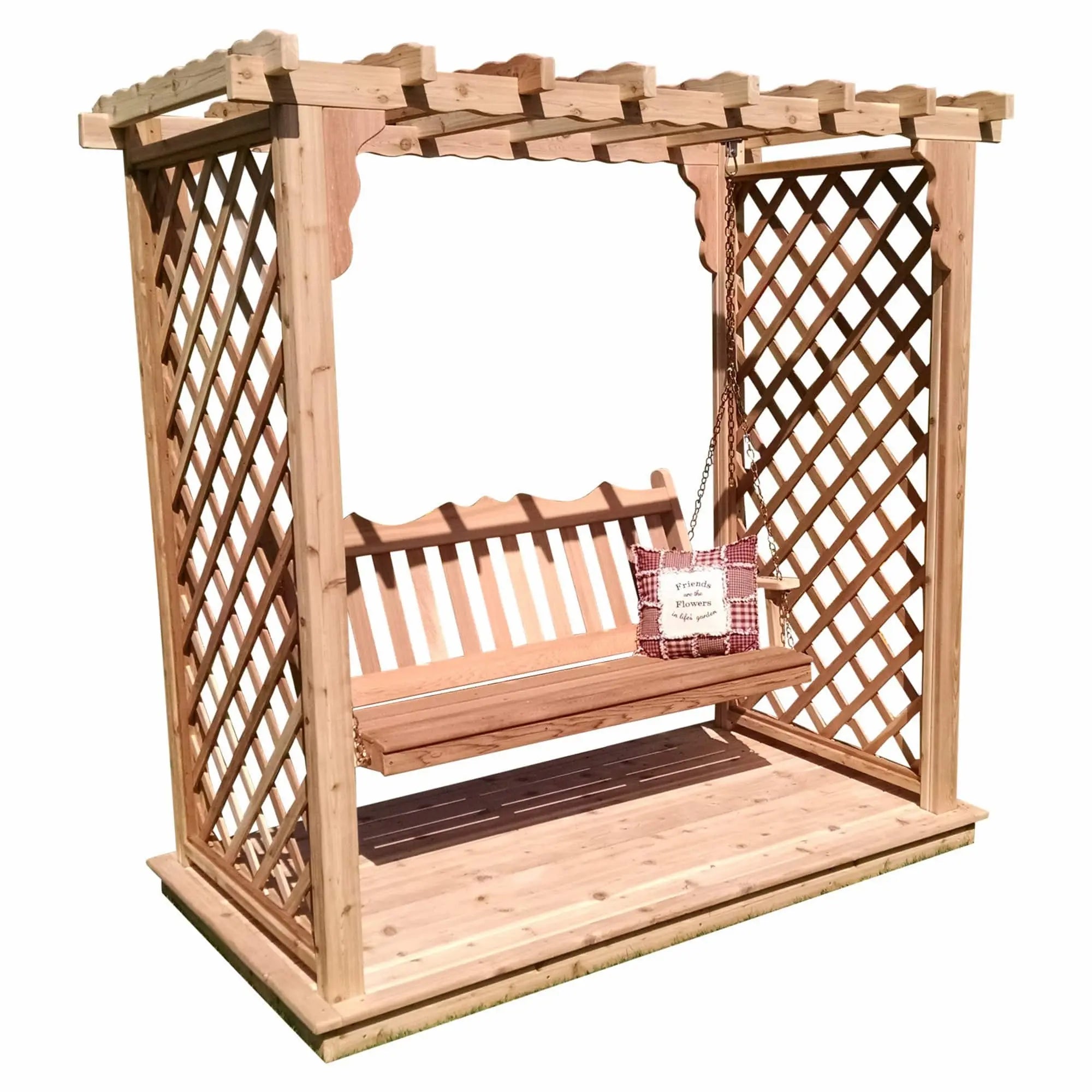 Heritage Lawncraft Manchester Cedar Garden Arbor with Swing