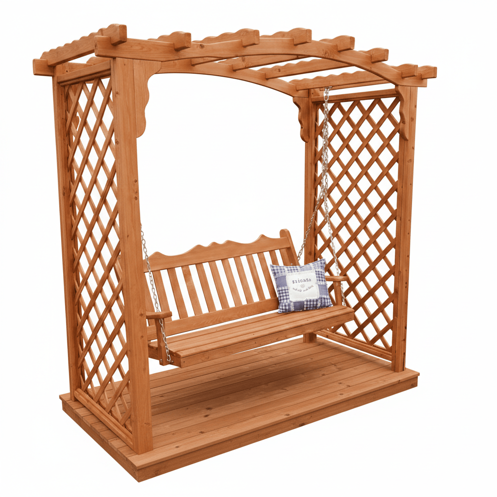Heritage Lawncraft Newberry Cedar Garden Arbor with Swing