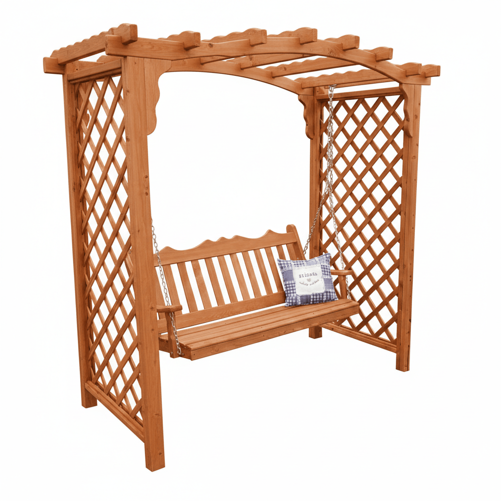 Heritage Lawncraft Newberry Cedar Garden Arbor with Swing