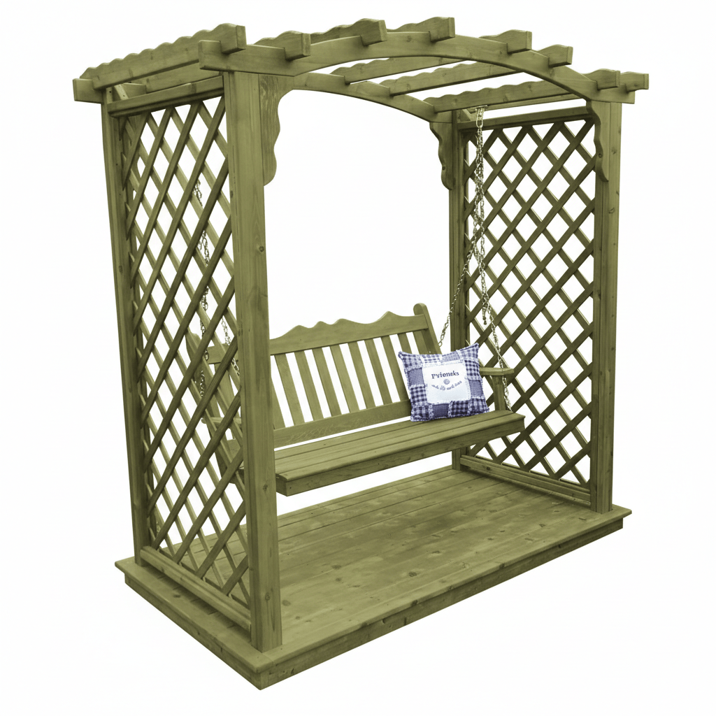 Heritage Lawncraft Newberry Cedar Garden Arbor with Swing