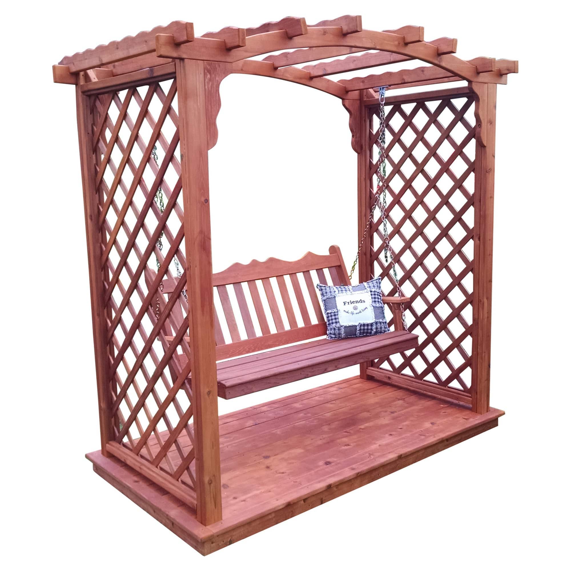 Heritage Lawncraft Newberry Cedar Garden Arbor with Swing