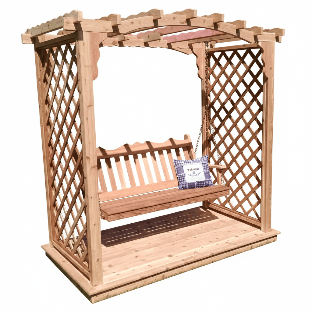 Heritage Lawncraft Newberry Cedar Garden Arbor with Swing