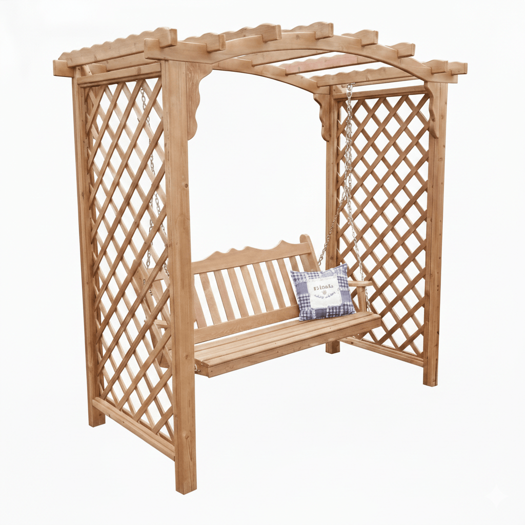 Heritage Lawncraft Newberry Cedar Garden Arbor with Swing