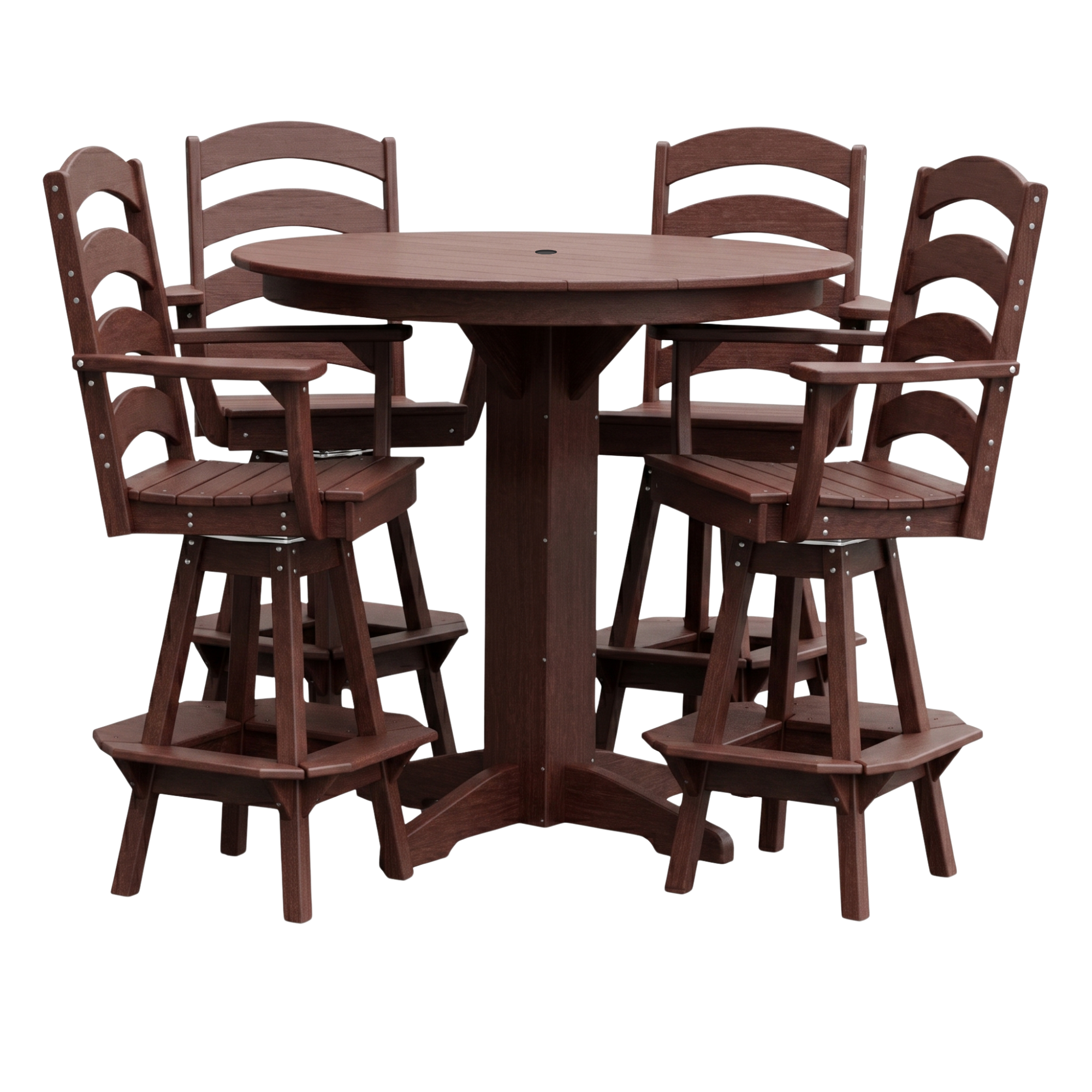 Keystone Amish Co. Josie 5-Piece Poly Bar Dining Set with Round Table