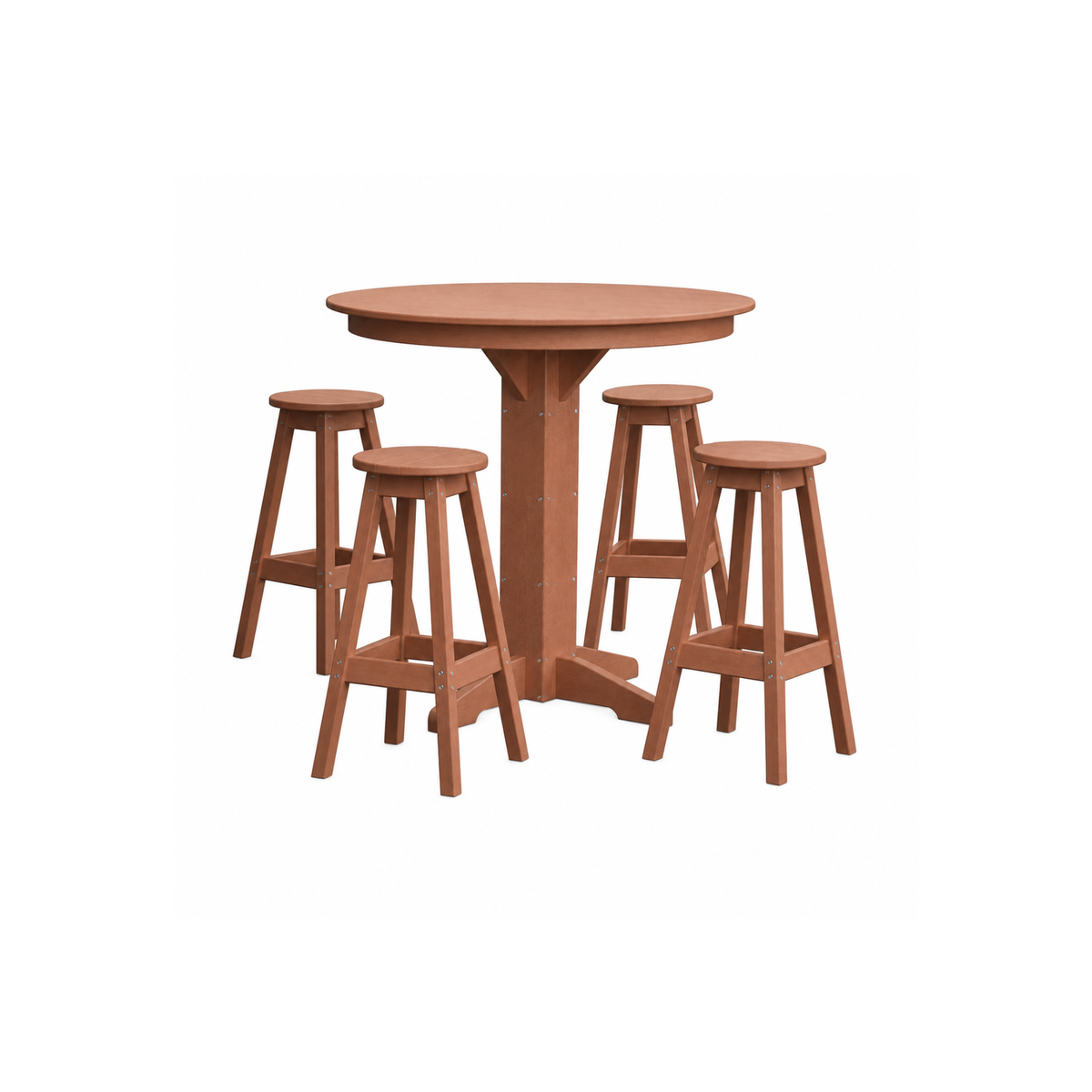 Keystone Amish Co. Poly Composite Sierra 5-Piece Bar Set with Round Table