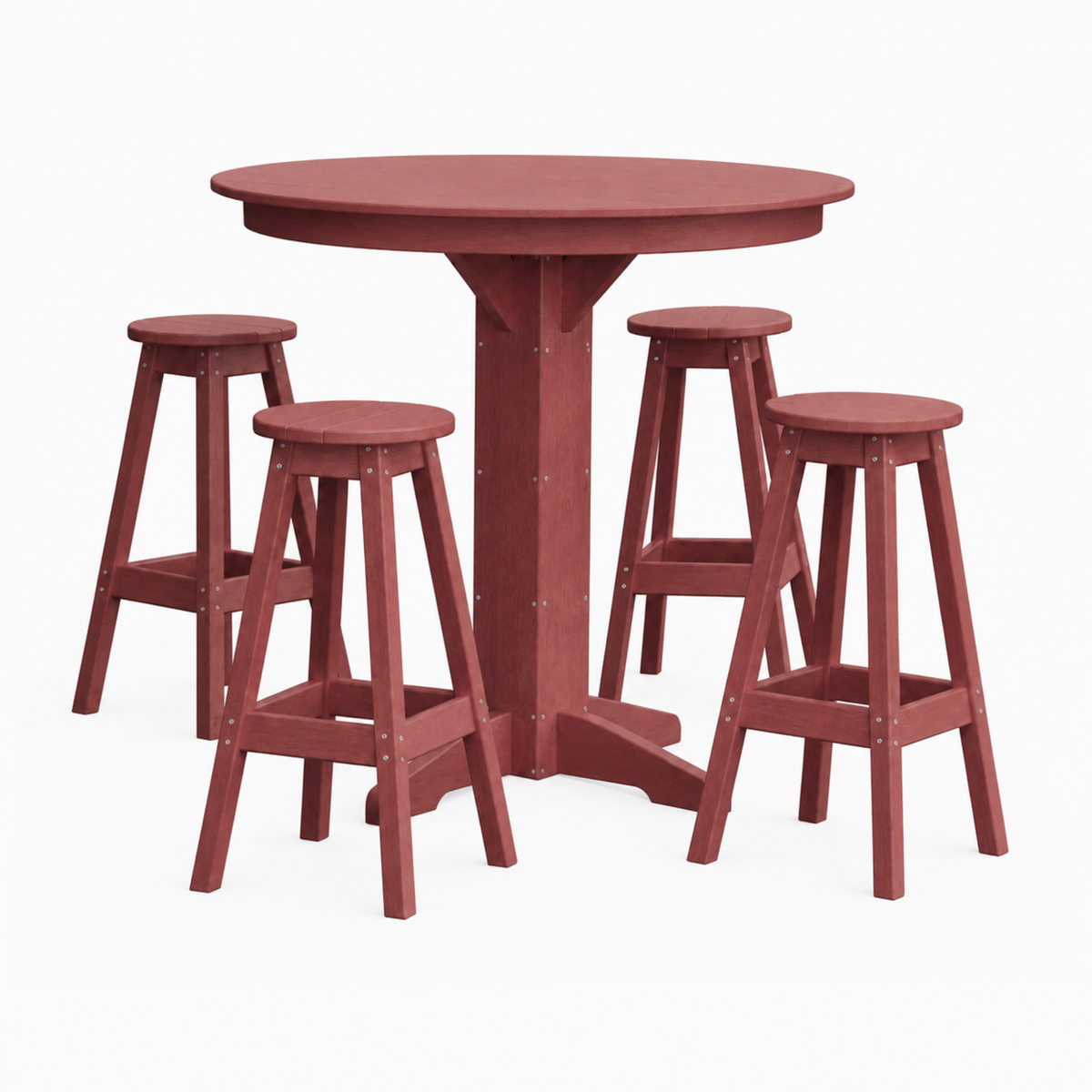 Keystone Amish Co. Poly Composite Sierra 5-Piece Bar Set with Round Table