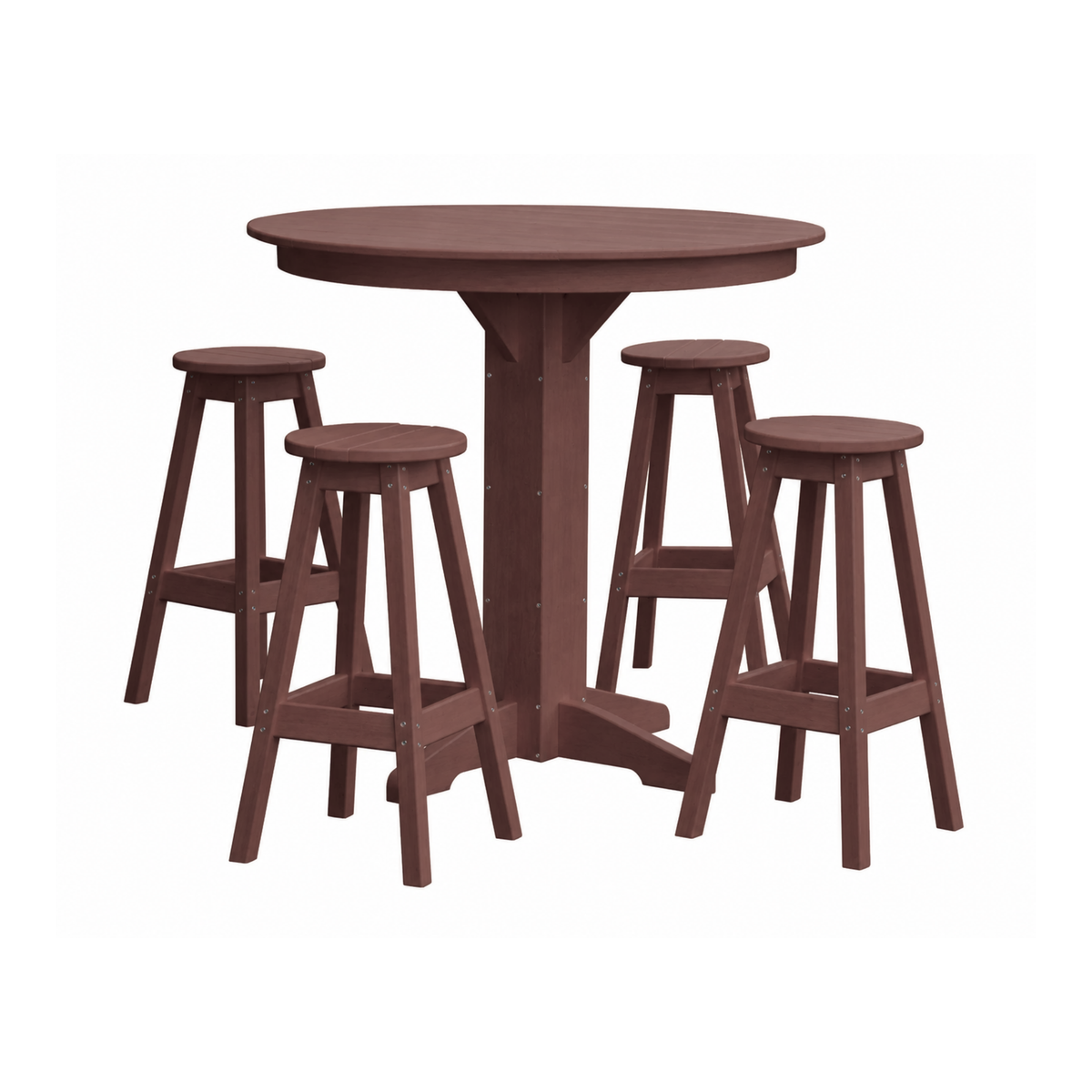 Keystone Amish Co. Poly Composite Sierra 5-Piece Bar Set with Round Table