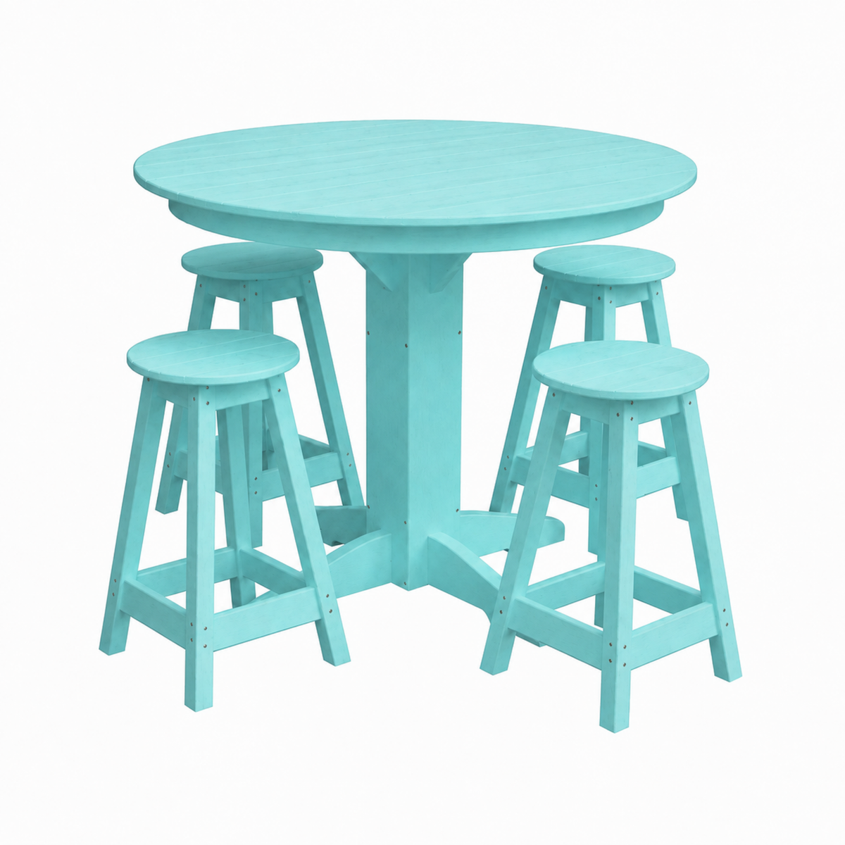 Keystone Amish Co. Sierra 5-Piece Poly Counter-Height Dining Set with Round Table