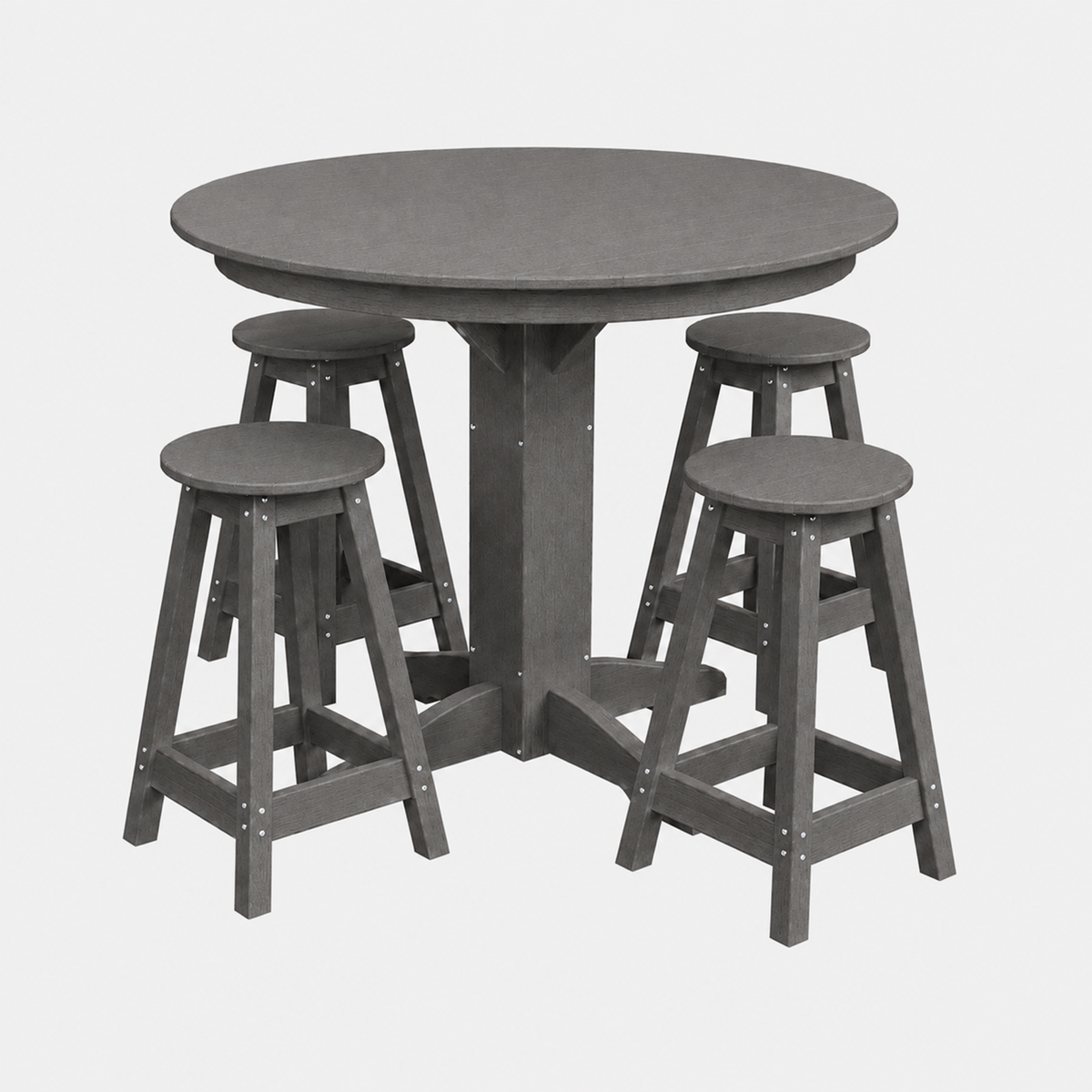 Keystone Amish Co. Sierra 5-Piece Poly Counter-Height Dining Set with Round Table