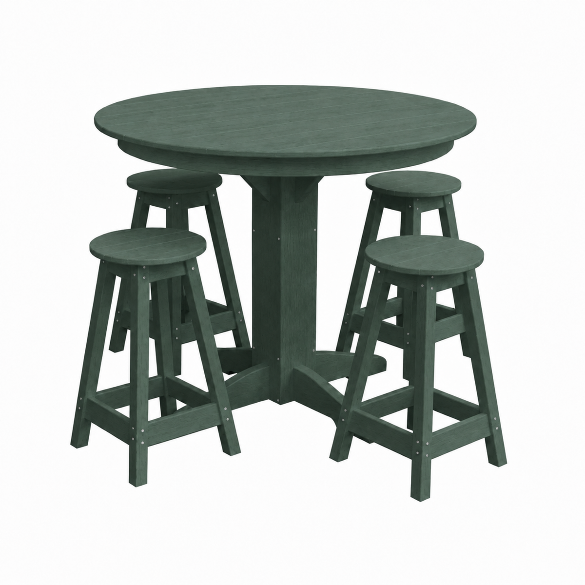 Keystone Amish Co. Sierra 5-Piece Poly Counter-Height Dining Set with Round Table