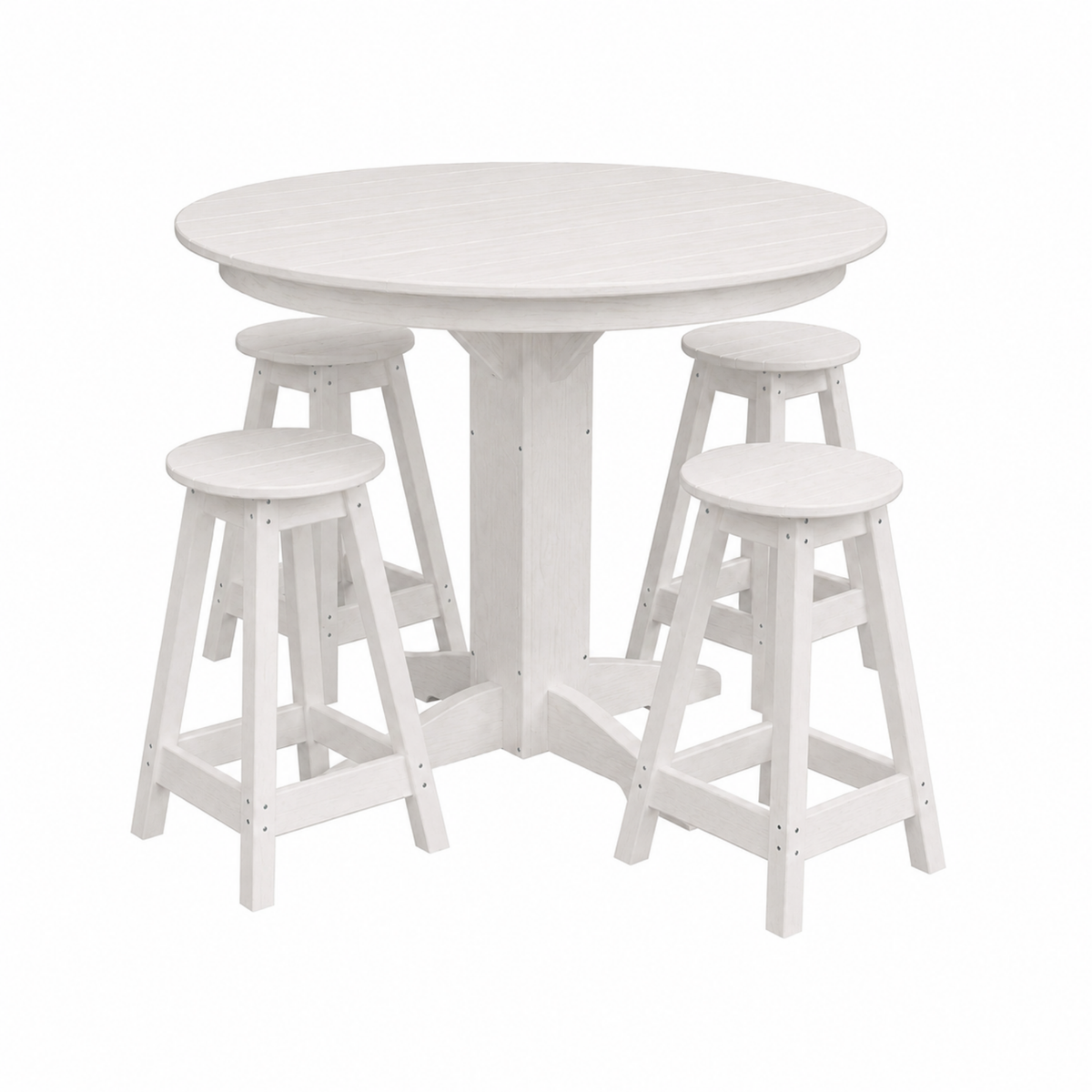 Keystone Amish Co. Sierra 5-Piece Poly Counter-Height Dining Set with Round Table