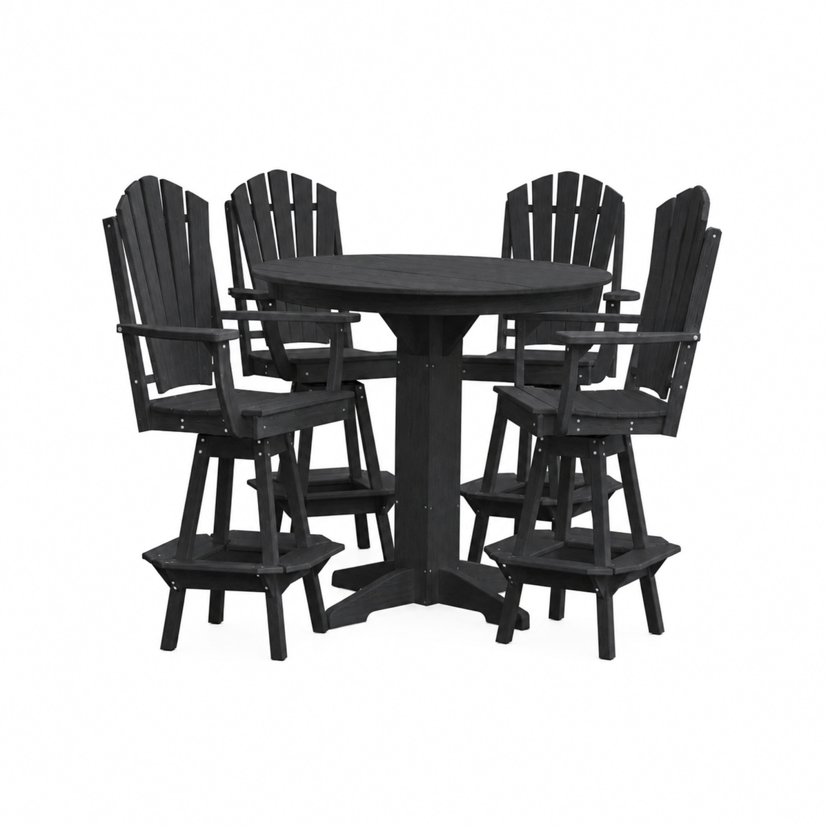 Keystone Amish Co. Sunburst 5-Piece Poly Bar Dining Set with Round Table