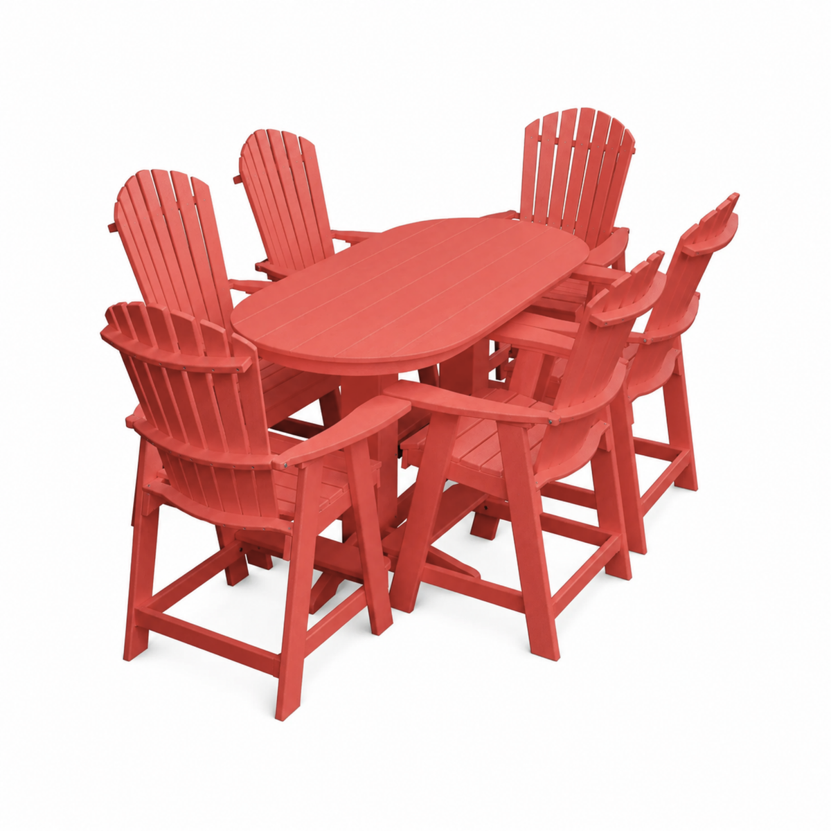 Keystone Amish Co. Sunburst 7-Piece Counter Height Poly Oval Dining Set