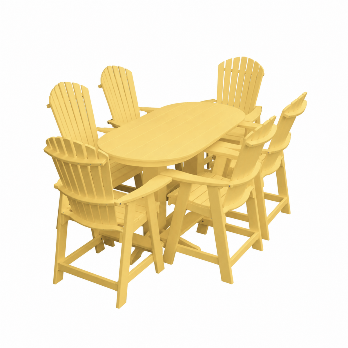 Keystone Amish Co. Sunburst 7-Piece Counter Height Poly Oval Dining Set