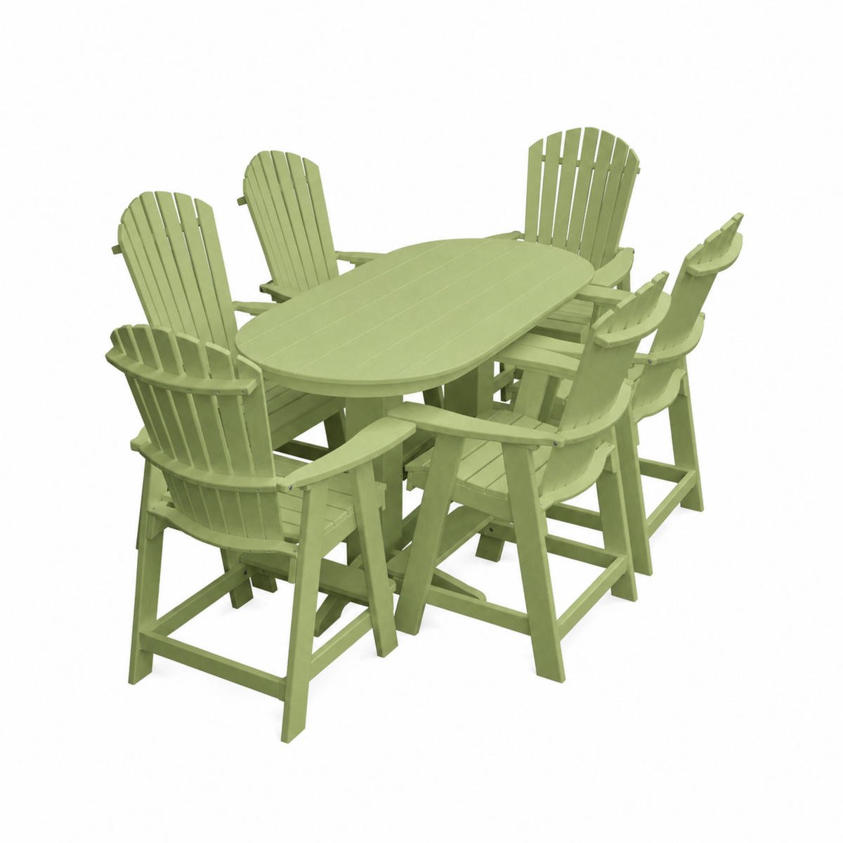 Keystone Amish Co. Sunburst 7-Piece Counter Height Poly Oval Dining Set