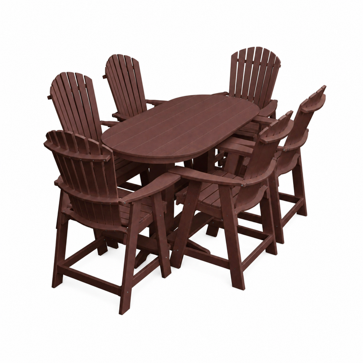 Keystone Amish Co. Sunburst 7-Piece Counter Height Poly Oval Dining Set