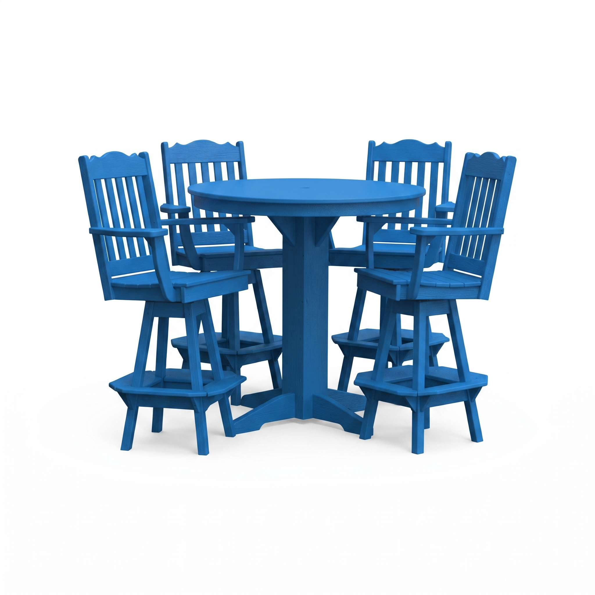 Keystone Amish Co. York 5-Piece Poly Bar Dining Set with Round Table