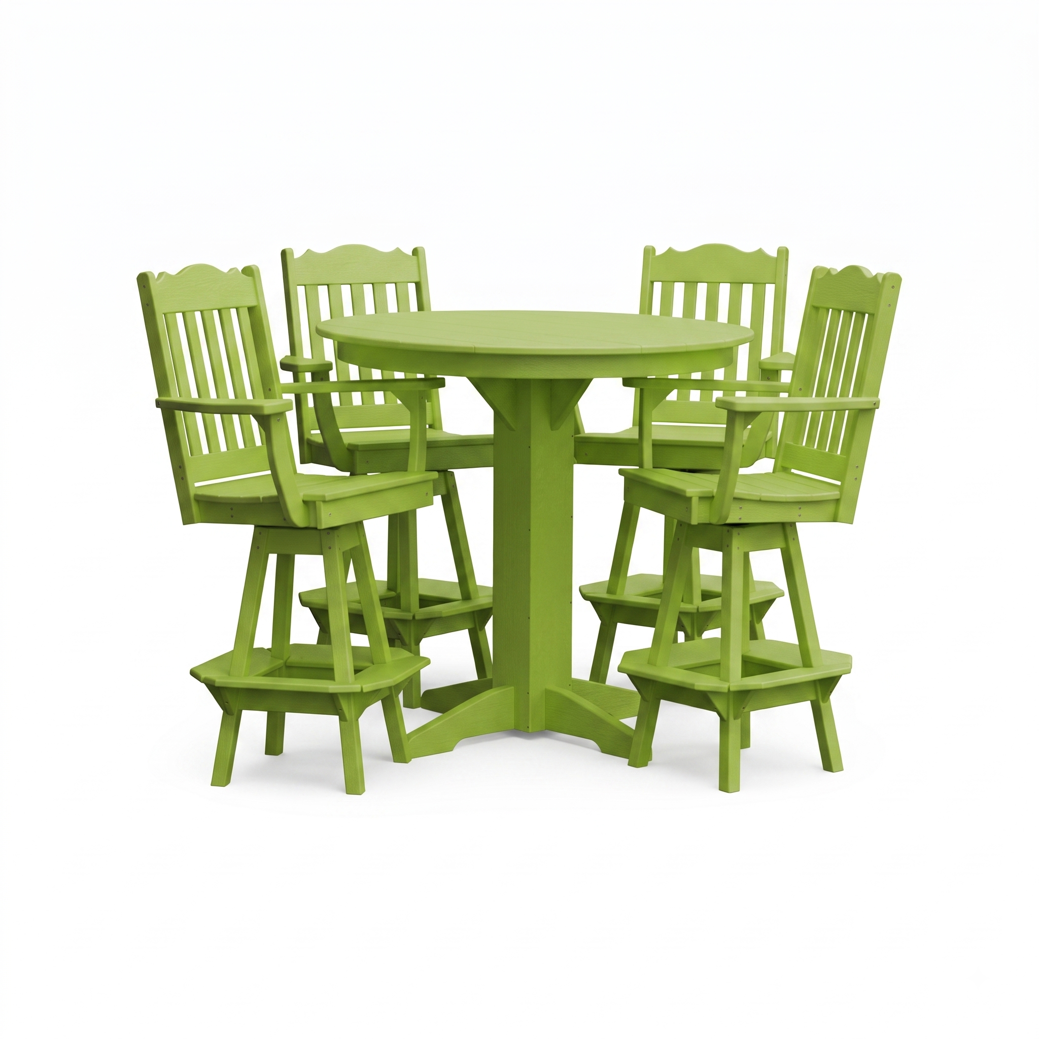 Keystone Amish Co. York 5-Piece Poly Bar Dining Set with Round Table