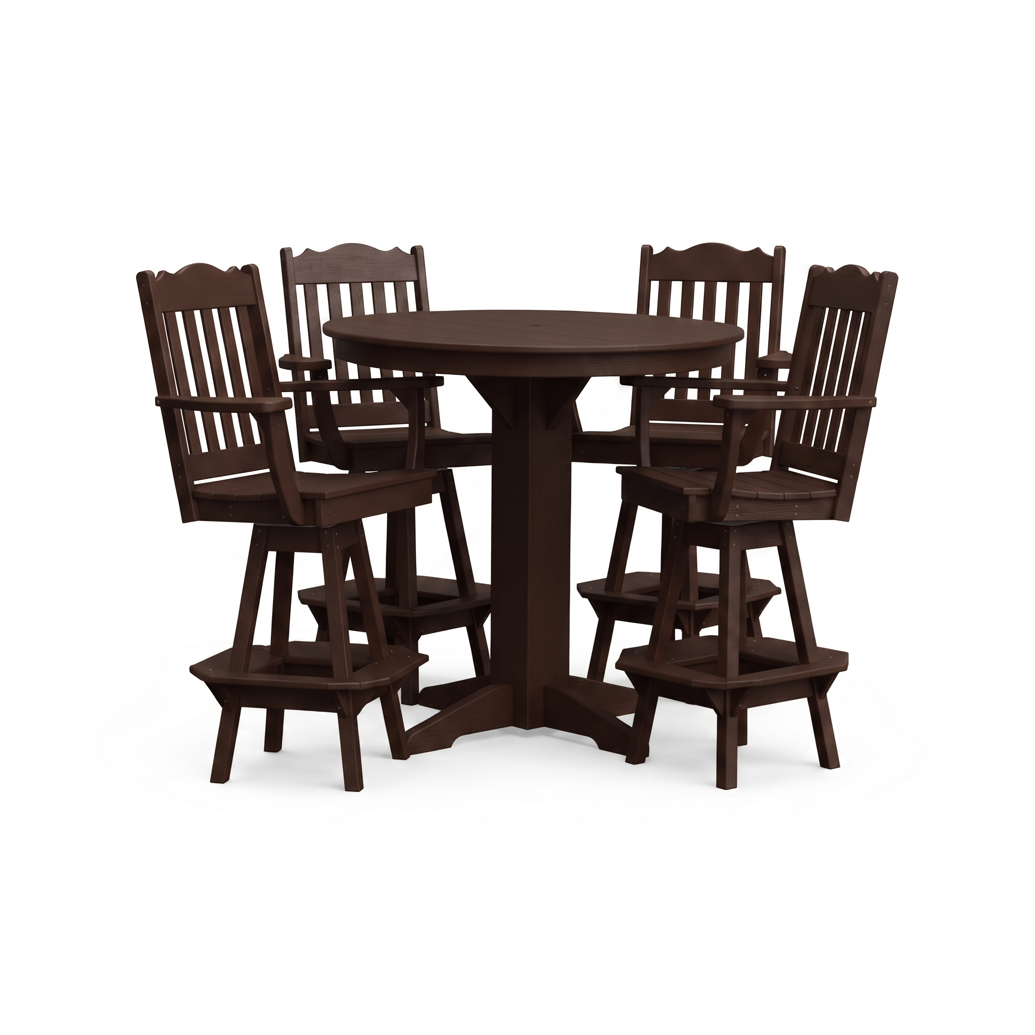 Keystone Amish Co. York 5-Piece Poly Bar Dining Set with Round Table