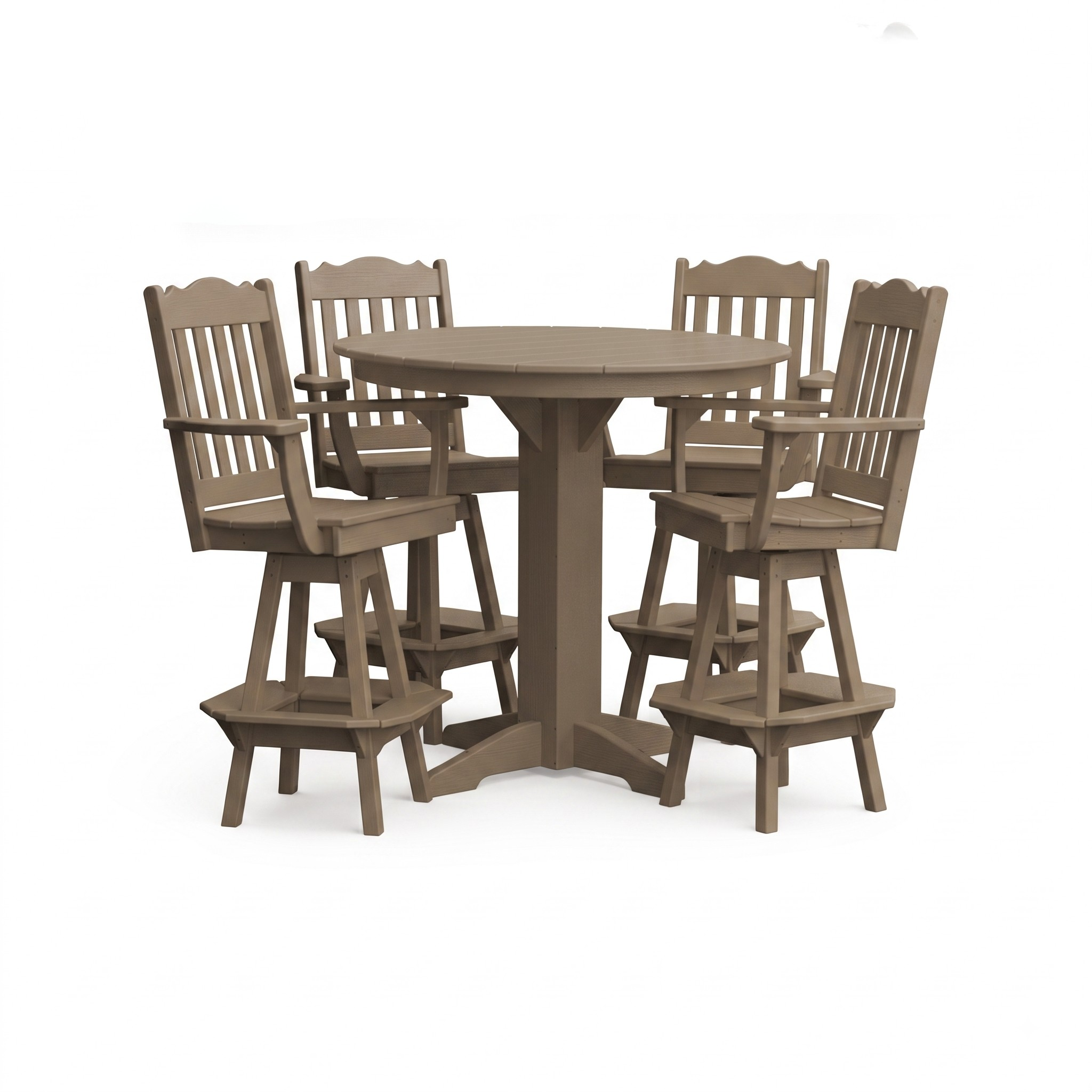 Keystone Amish Co. York 5-Piece Poly Bar Dining Set with Round Table