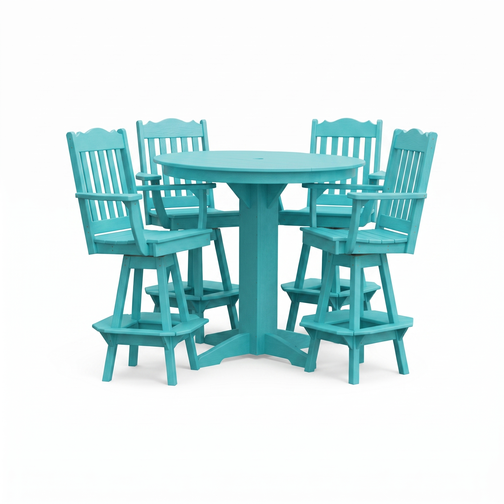 Keystone Amish Co. York 5-Piece Poly Bar Dining Set with Round Table