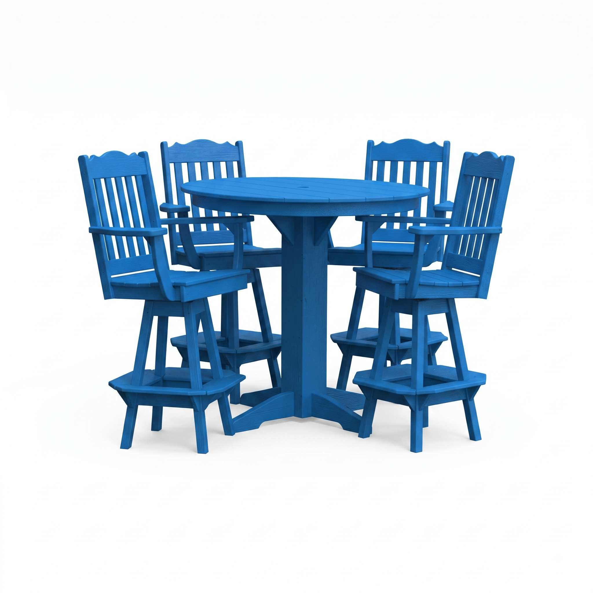 Keystone Amish Co. York 5-Piece Poly Bar Dining Set with Round Table