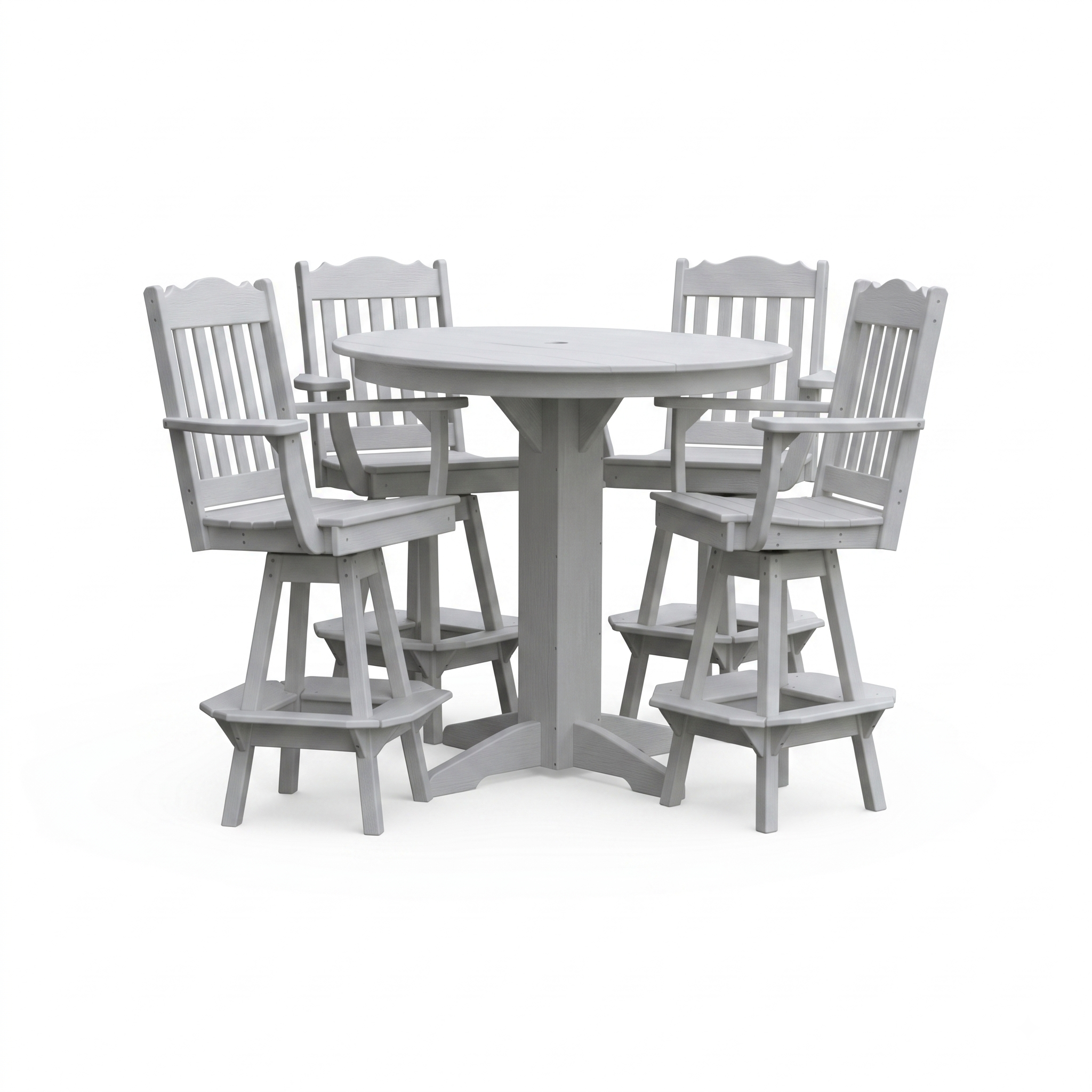 Keystone Amish Co. York 5-Piece Poly Bar Dining Set with Round Table