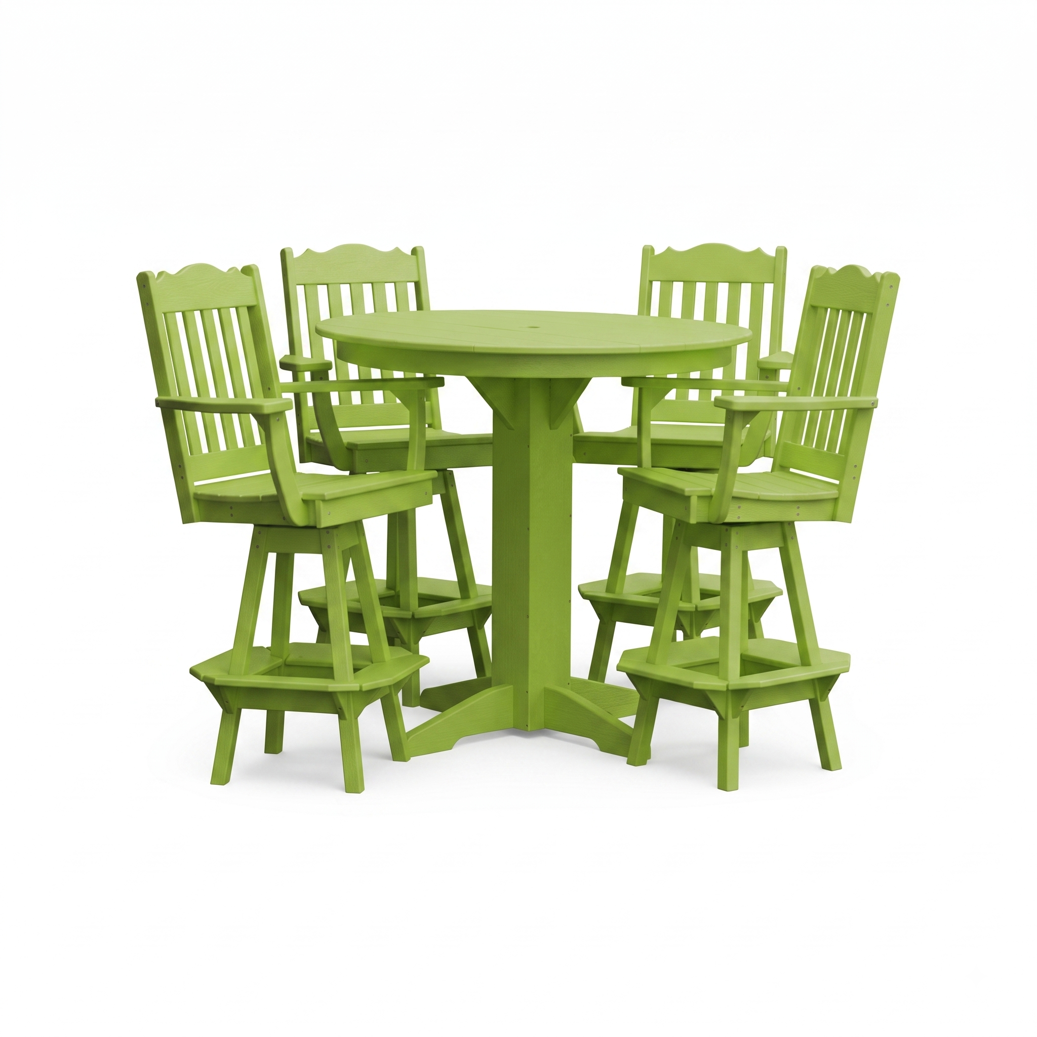 Keystone Amish Co. York 5-Piece Poly Bar Dining Set with Round Table