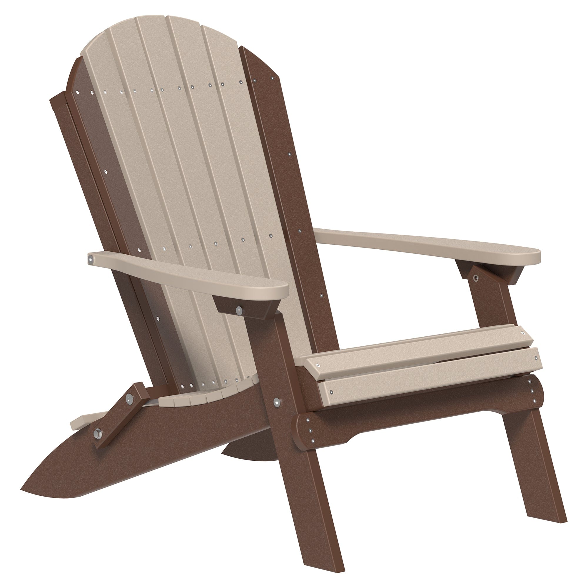 LuxCraft Folding Poly Lumber Adirondack Chair