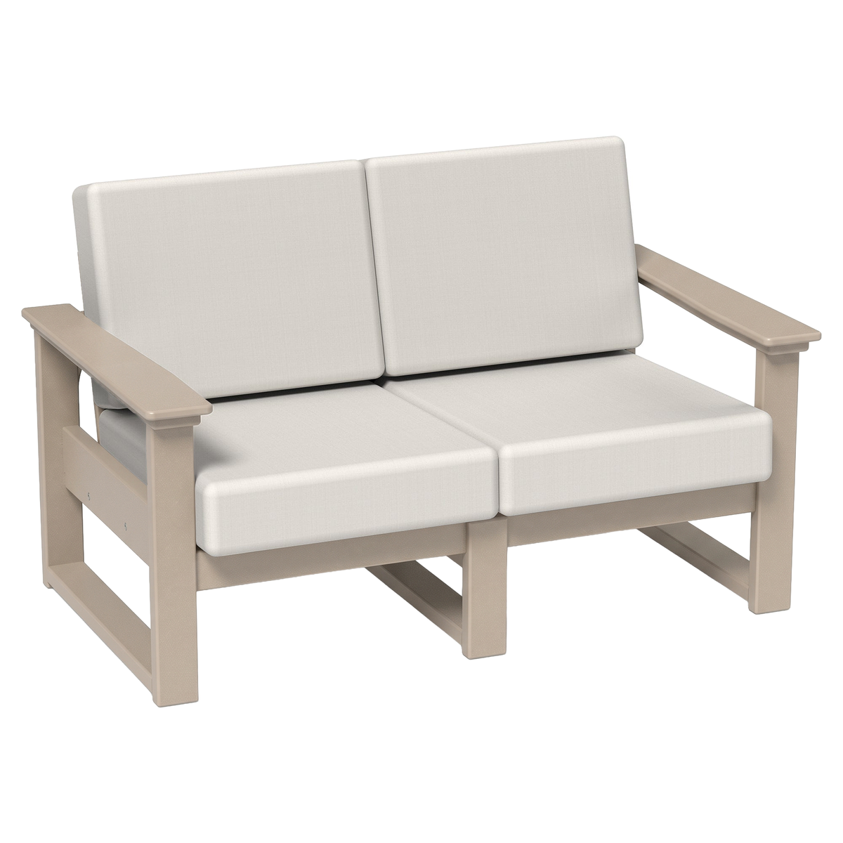 LuxCraft Poly Composite Lanai Deep Seating Loveseat with Cushion